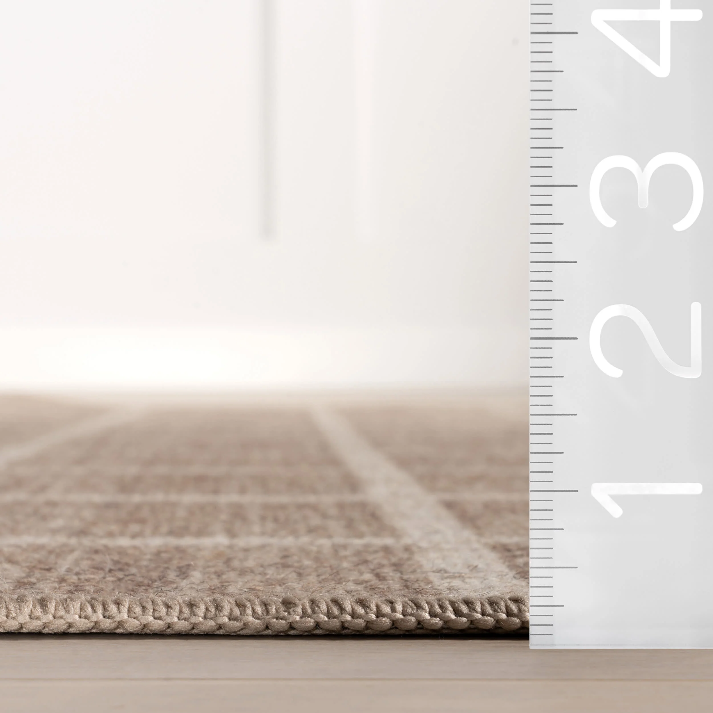 Verity Checkered Washable Rug | Brown - Image 6