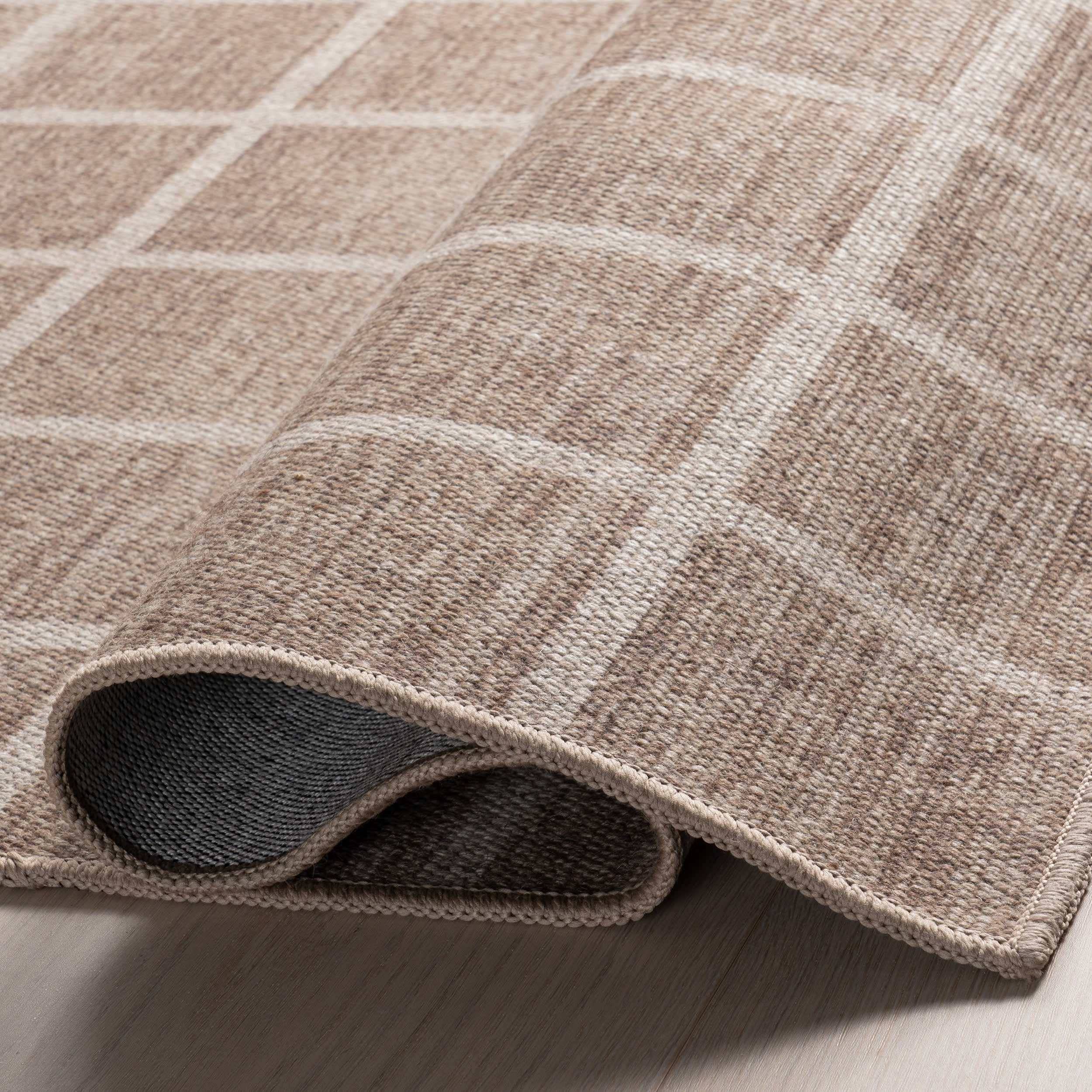 Verity Checkered Washable Rug | Brown - Image 9