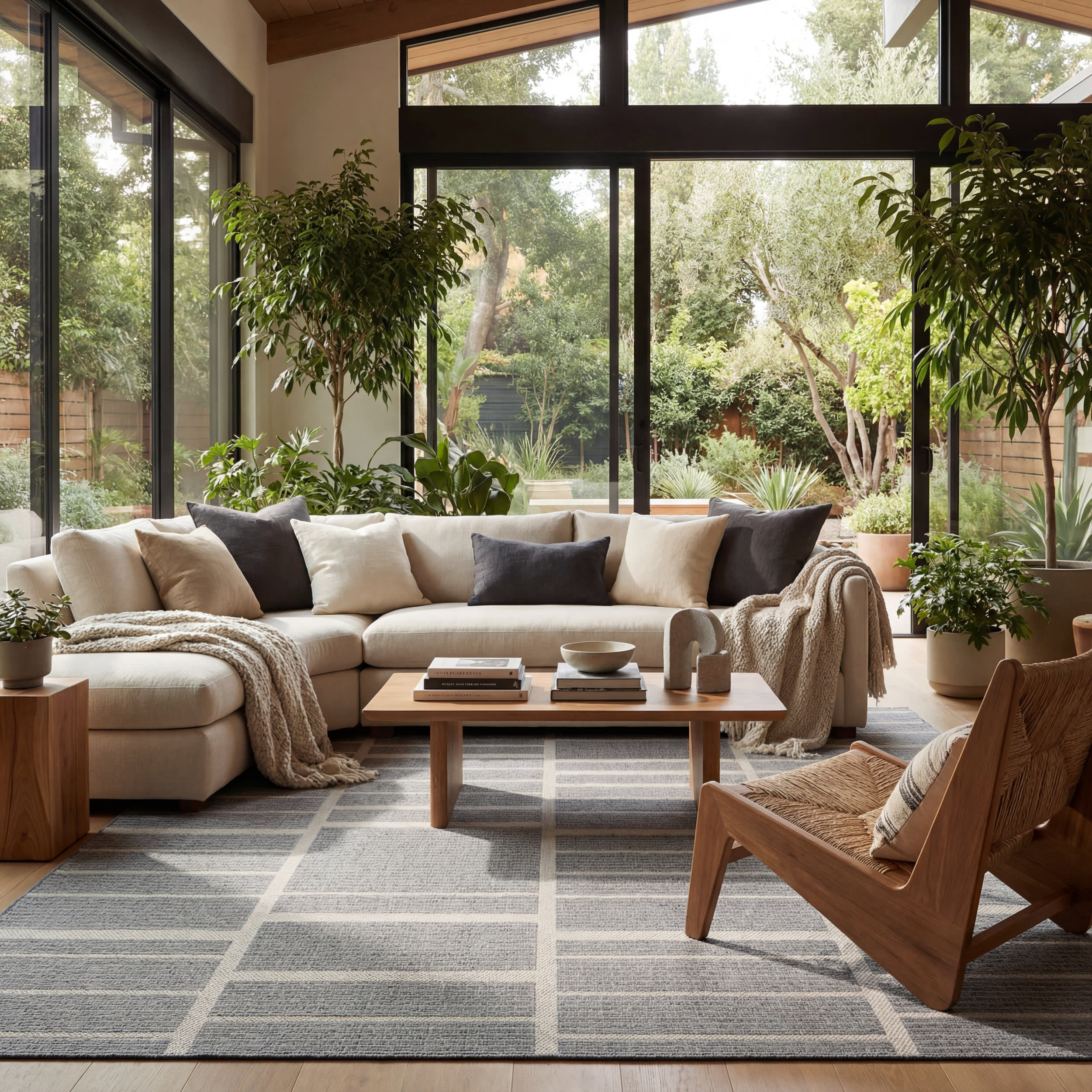Vespe Modern Striped Indoor/Outdoor Rug | Blue - Image 9