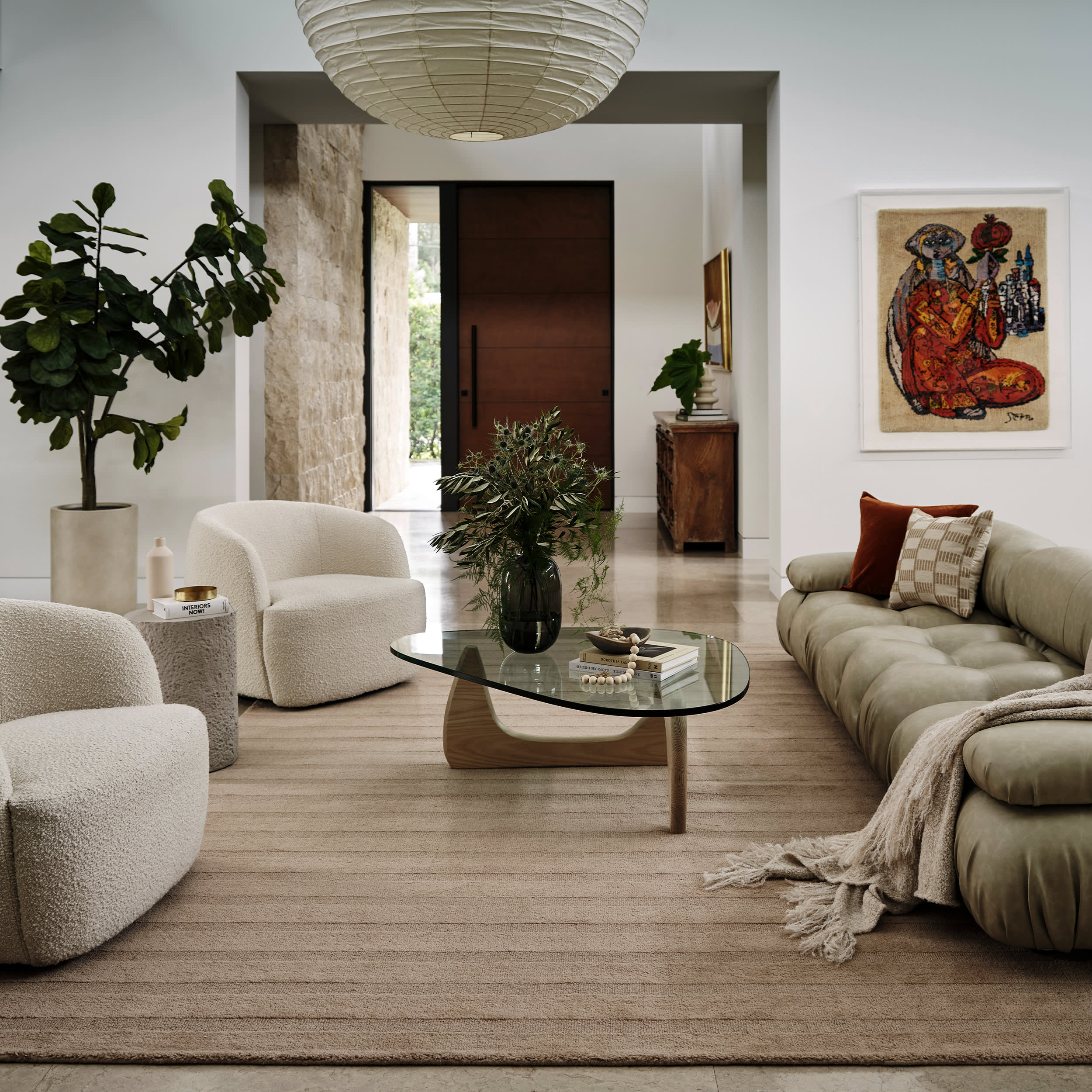 Vestry Striped Wool Rug | Brown - Image 2