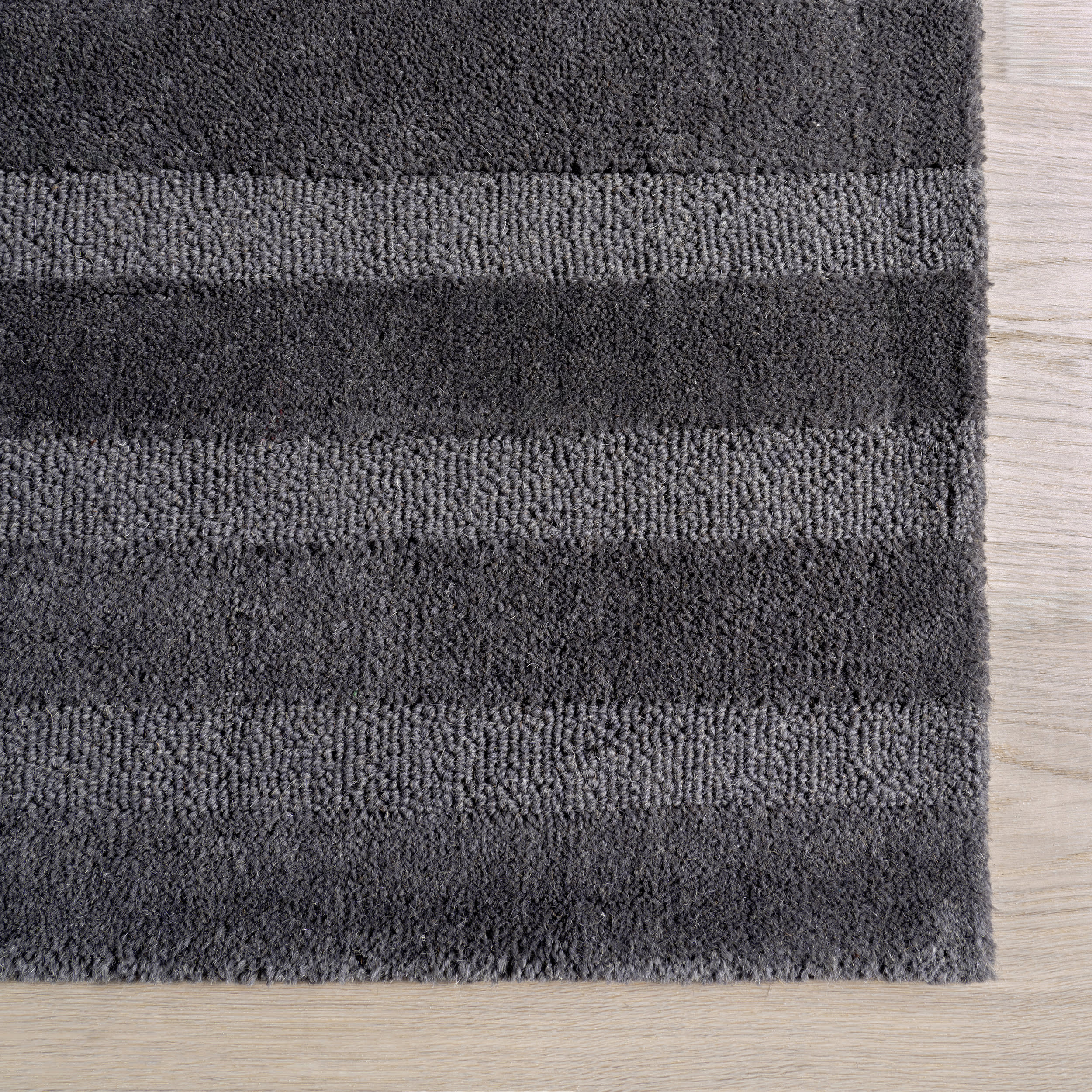 Vestry Striped Wool Rug | Charcoal - Image 4