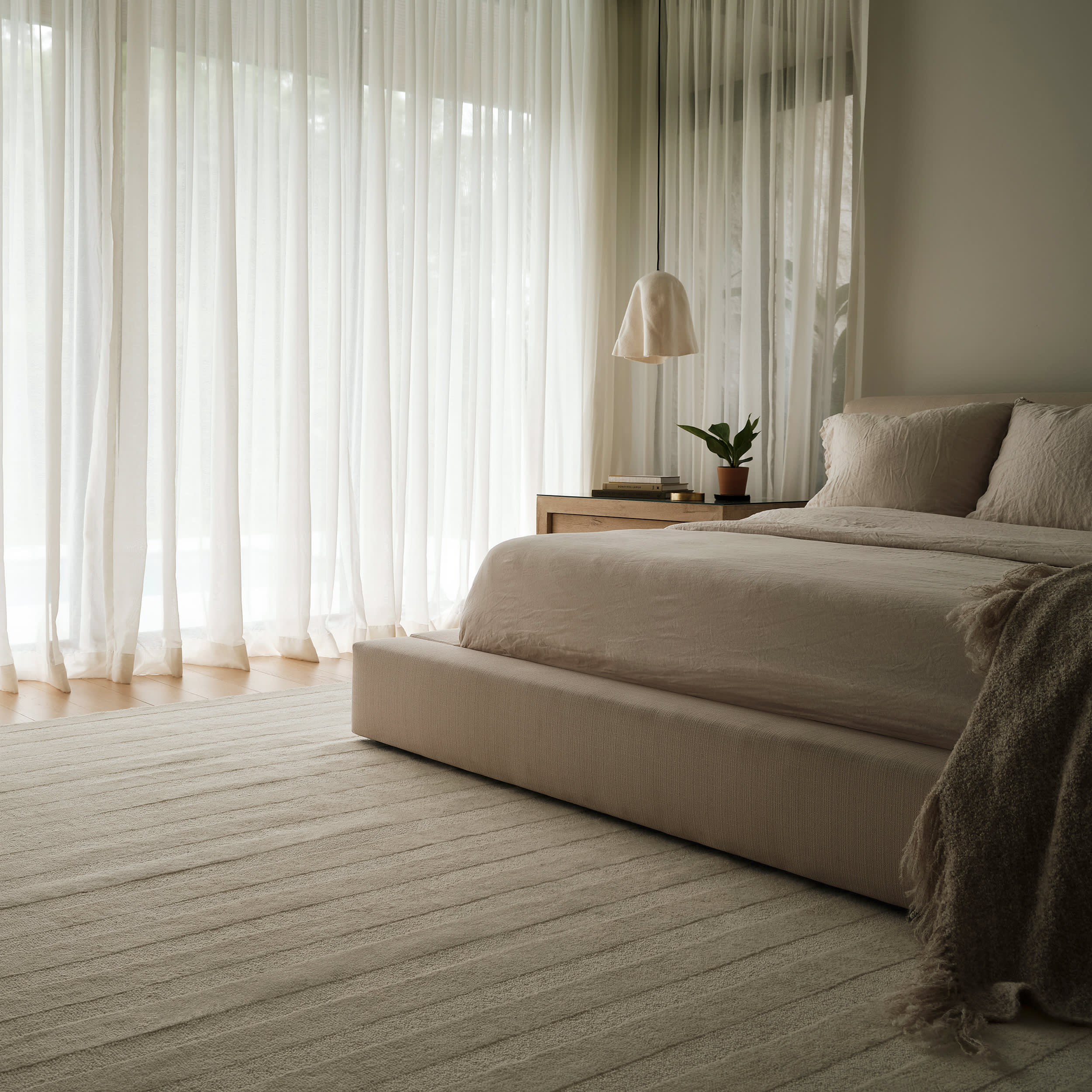 Vestry Striped Wool Rug | Ivory - Image 2