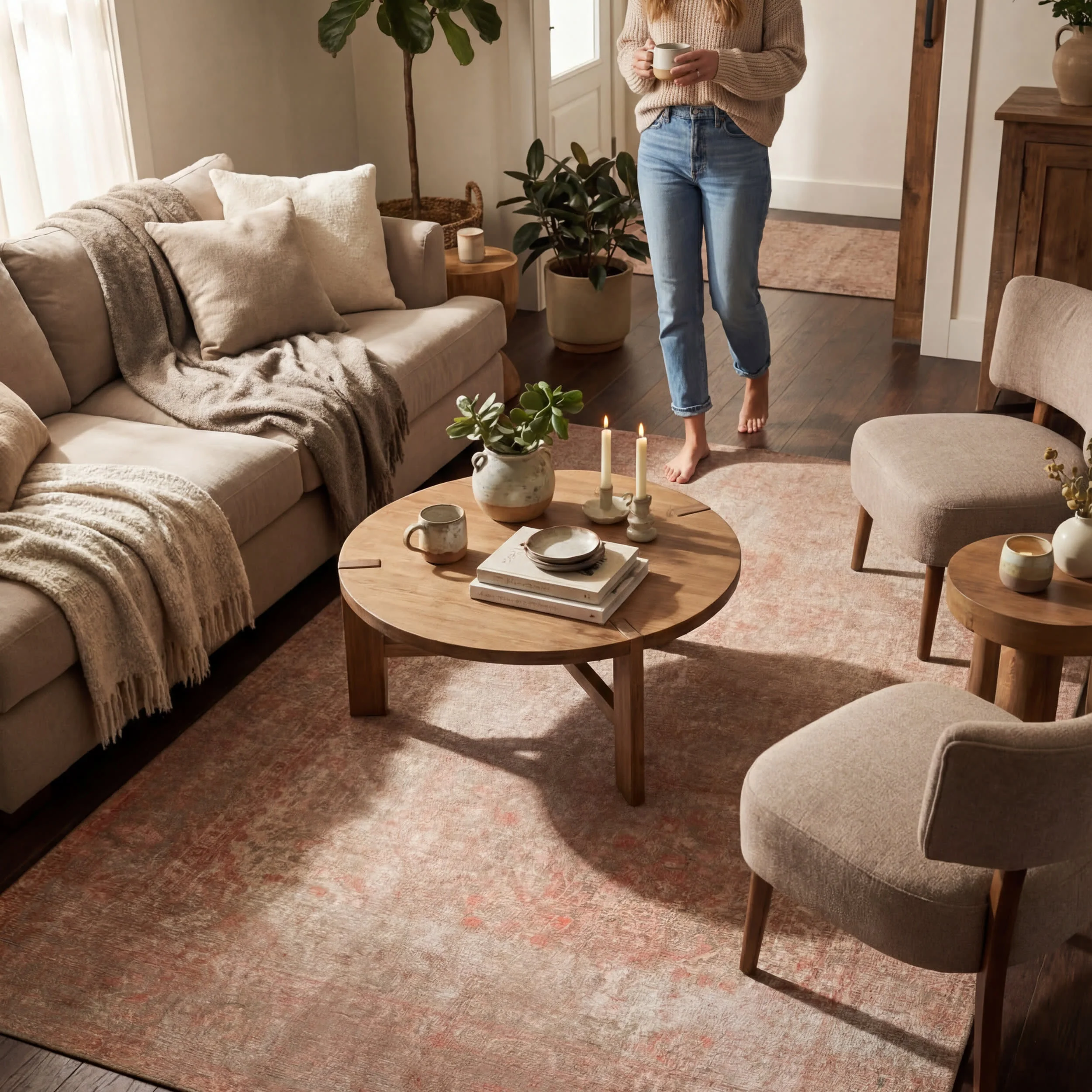 Vianey Vintage and Distressed Rug | Peach - Image 9