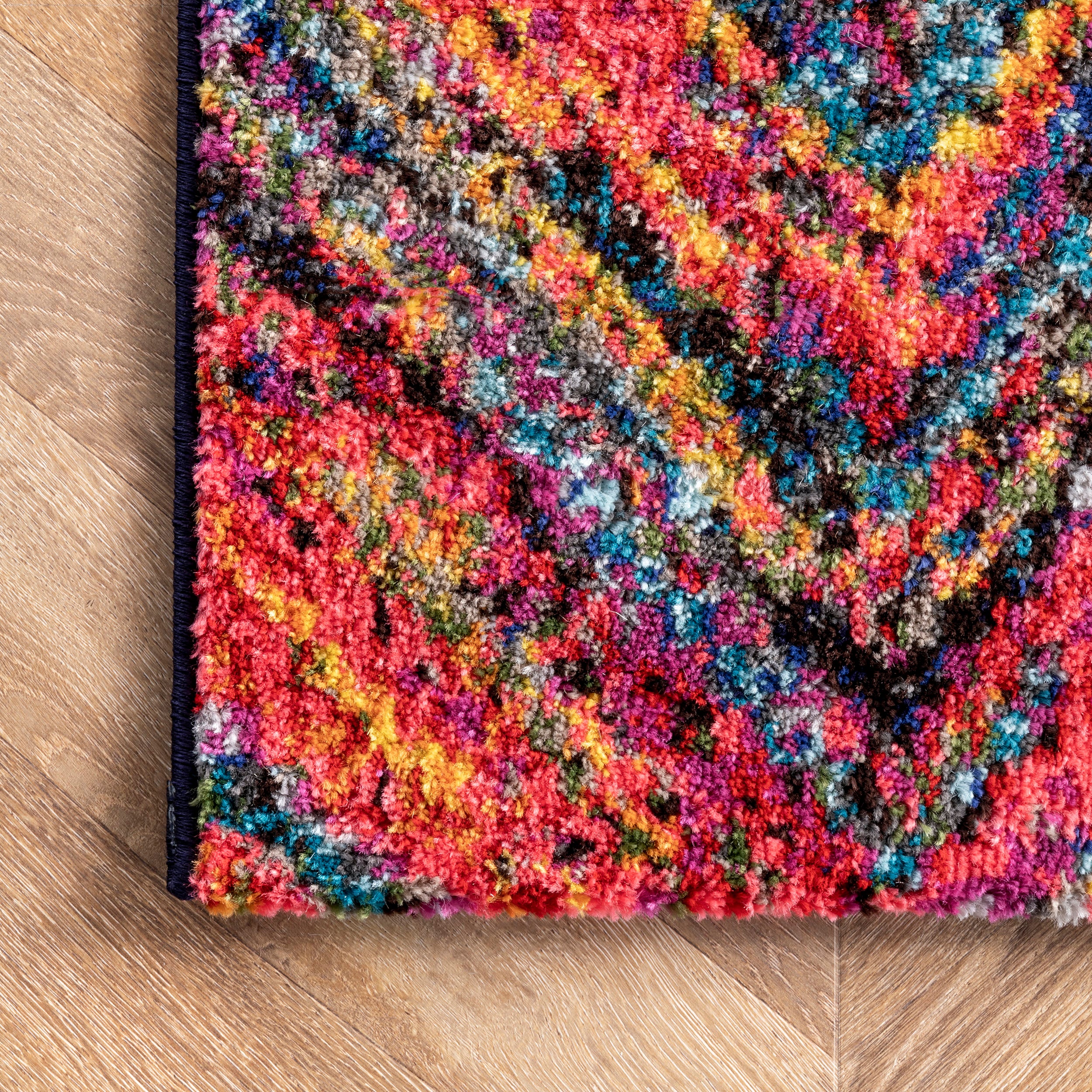 Vibrant Chevron Rug | Multicolor - Image 3