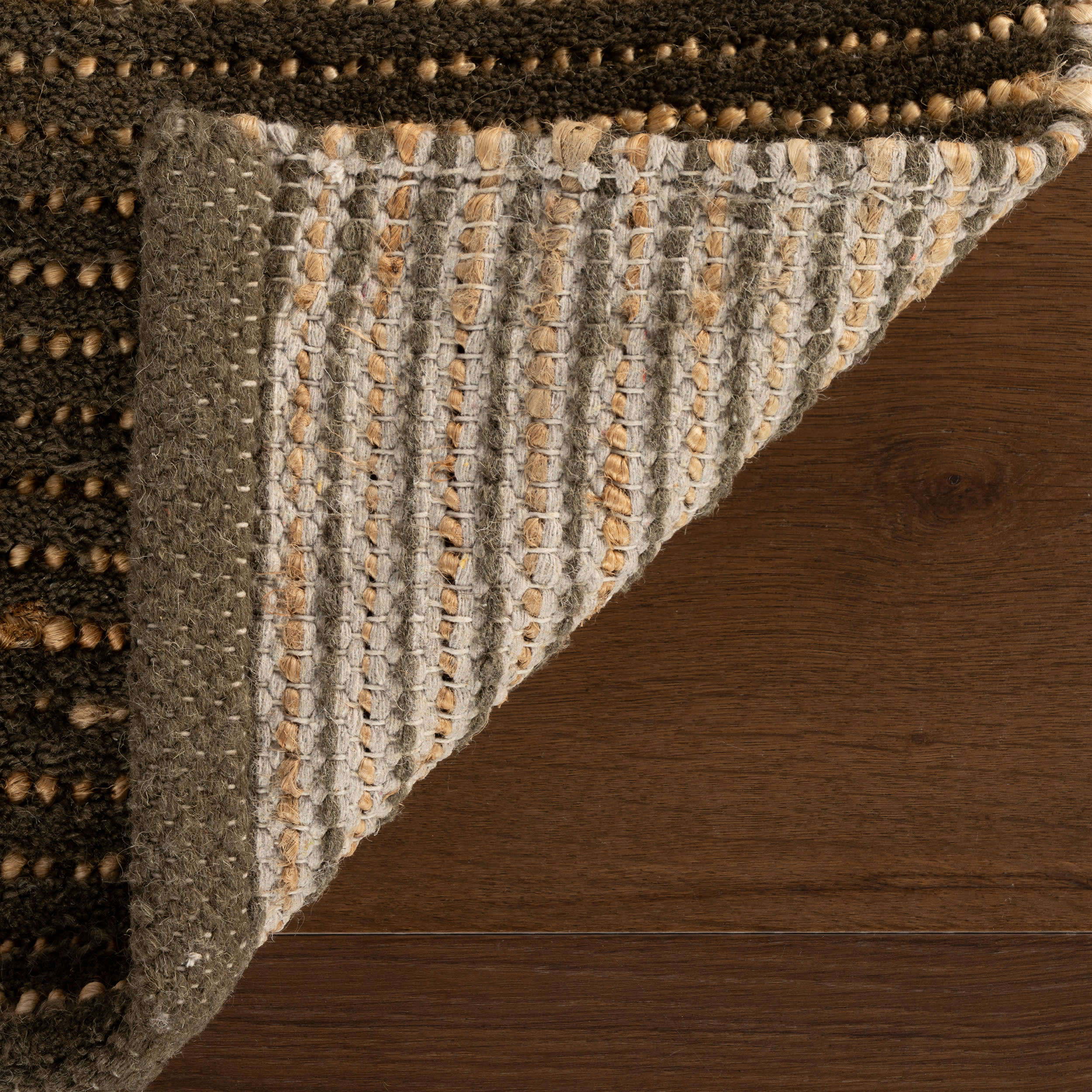 Vicart Modern Striped Bohemian Rug | Green - Image 6