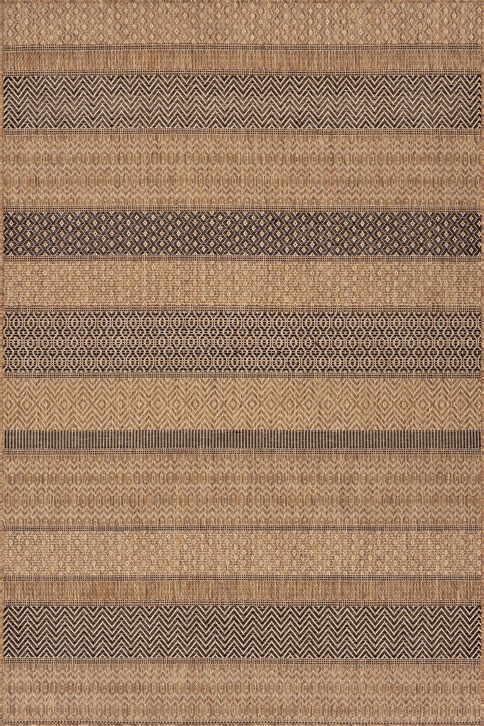Vielle Modern Abstract Indoor/Outdoor Rug | Black