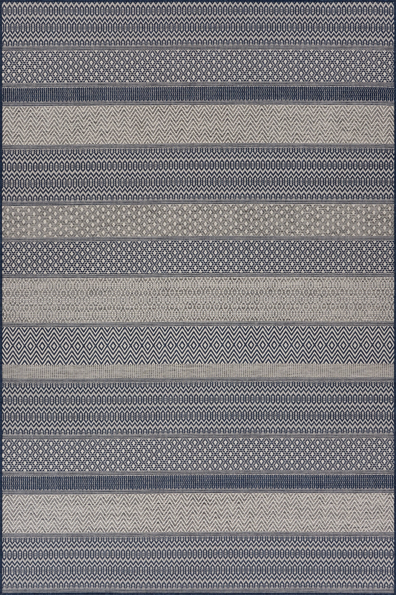 Vielle Modern Abstract Indoor/Outdoor Rug | Navy