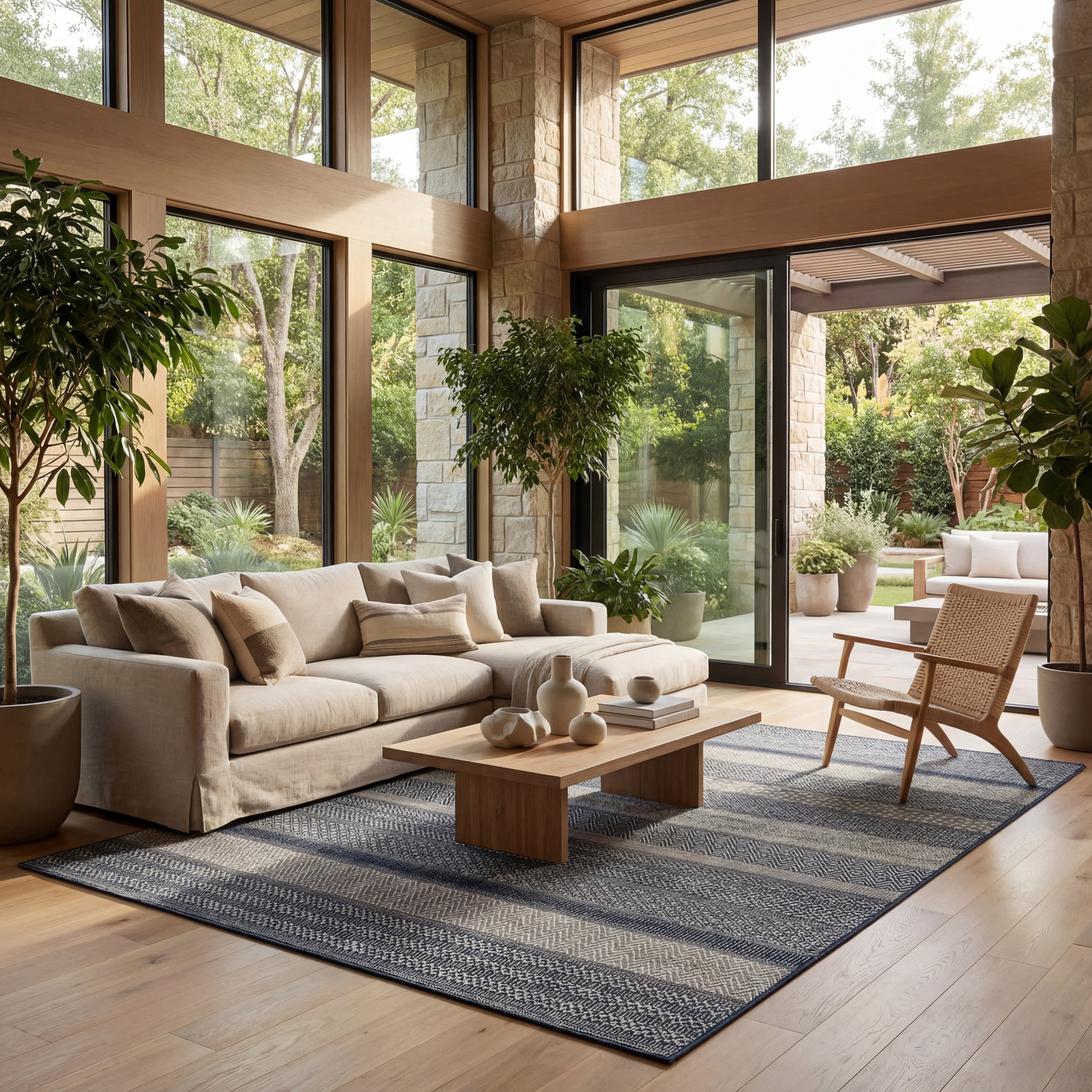 Vielle Modern Abstract Indoor/Outdoor Rug | Navy - Image 10