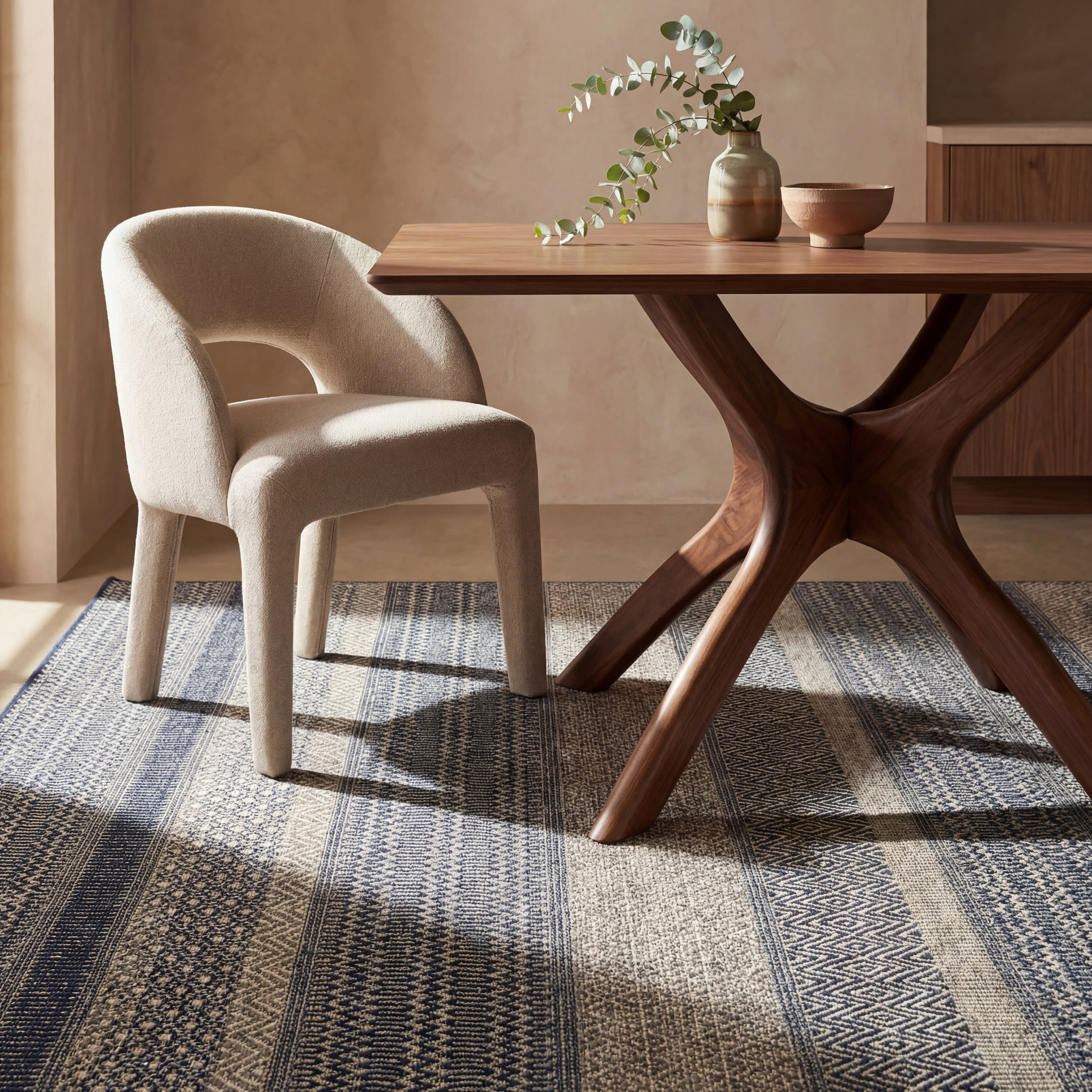 Vielle Modern Abstract Indoor/Outdoor Rug | Navy - Image 5