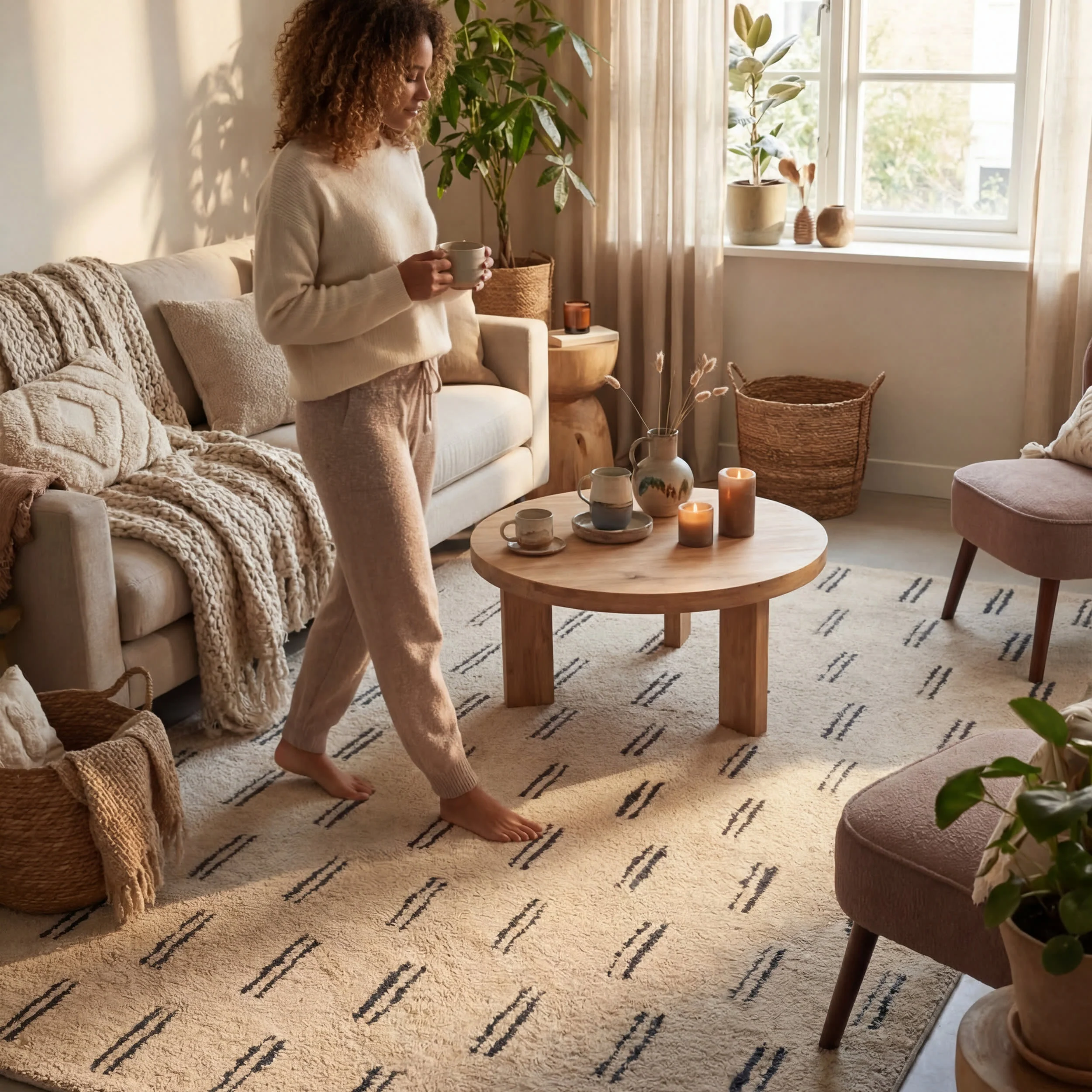 Vina Handmade Washable Wool Rug | Ivory - Image 5