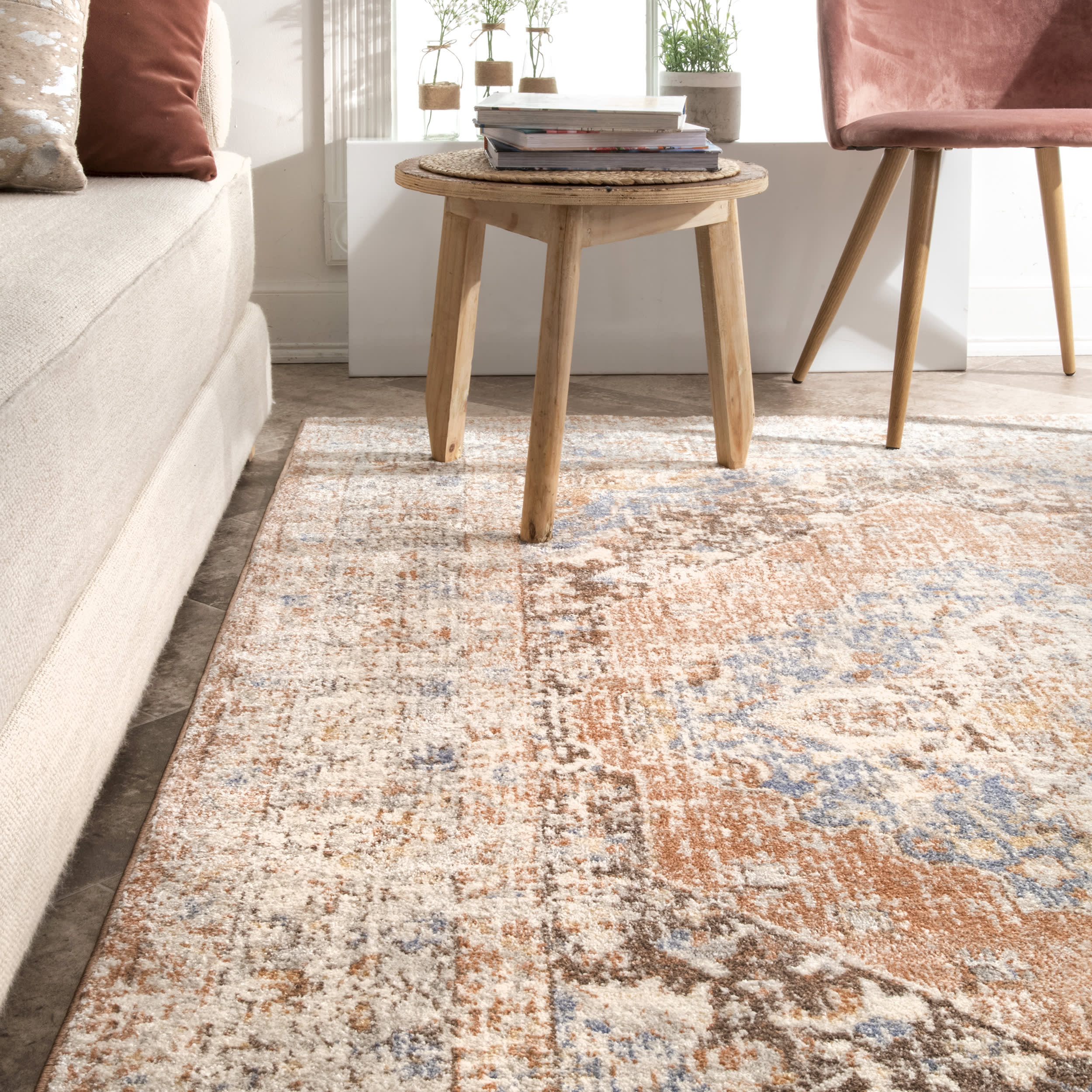 Vintage Cardinal Medallion Rug | Beige - Image 4