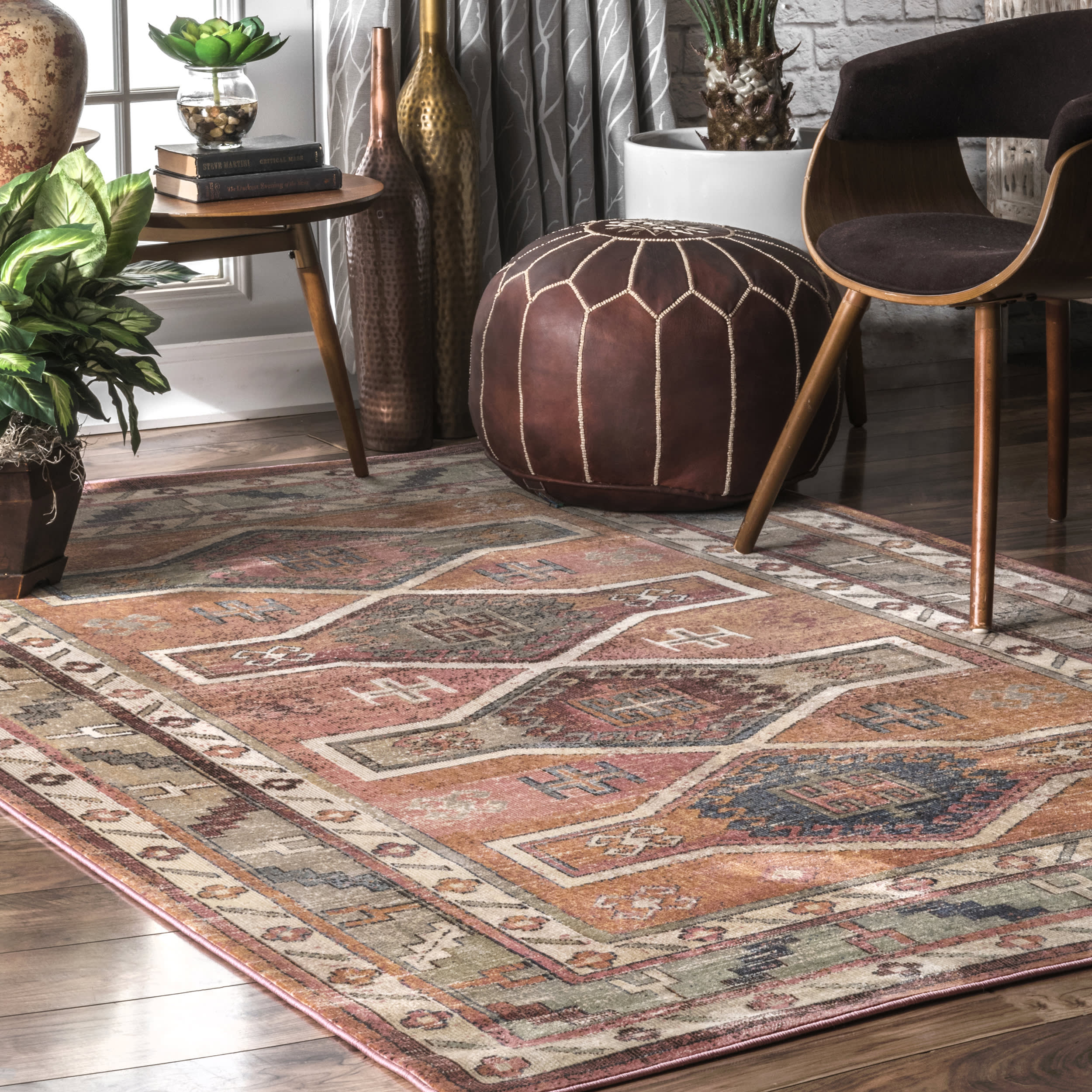 Vintage Victorian Rug | Orange - Image 2