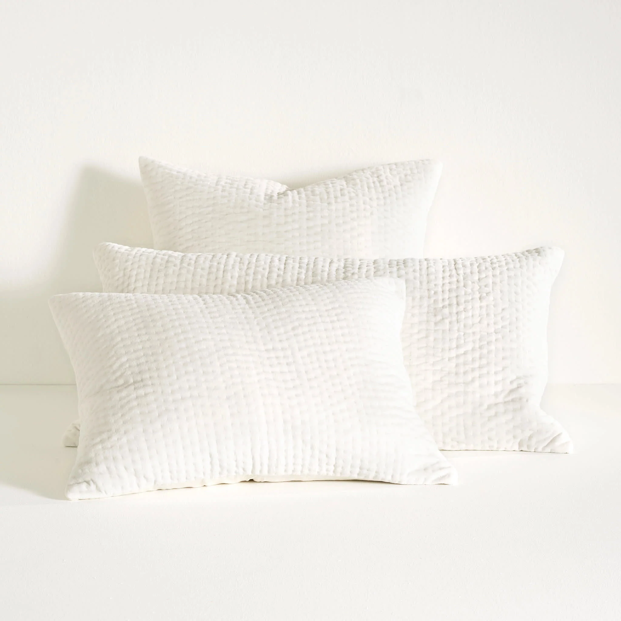 Viola Velvet Quilted Sham | Dove White