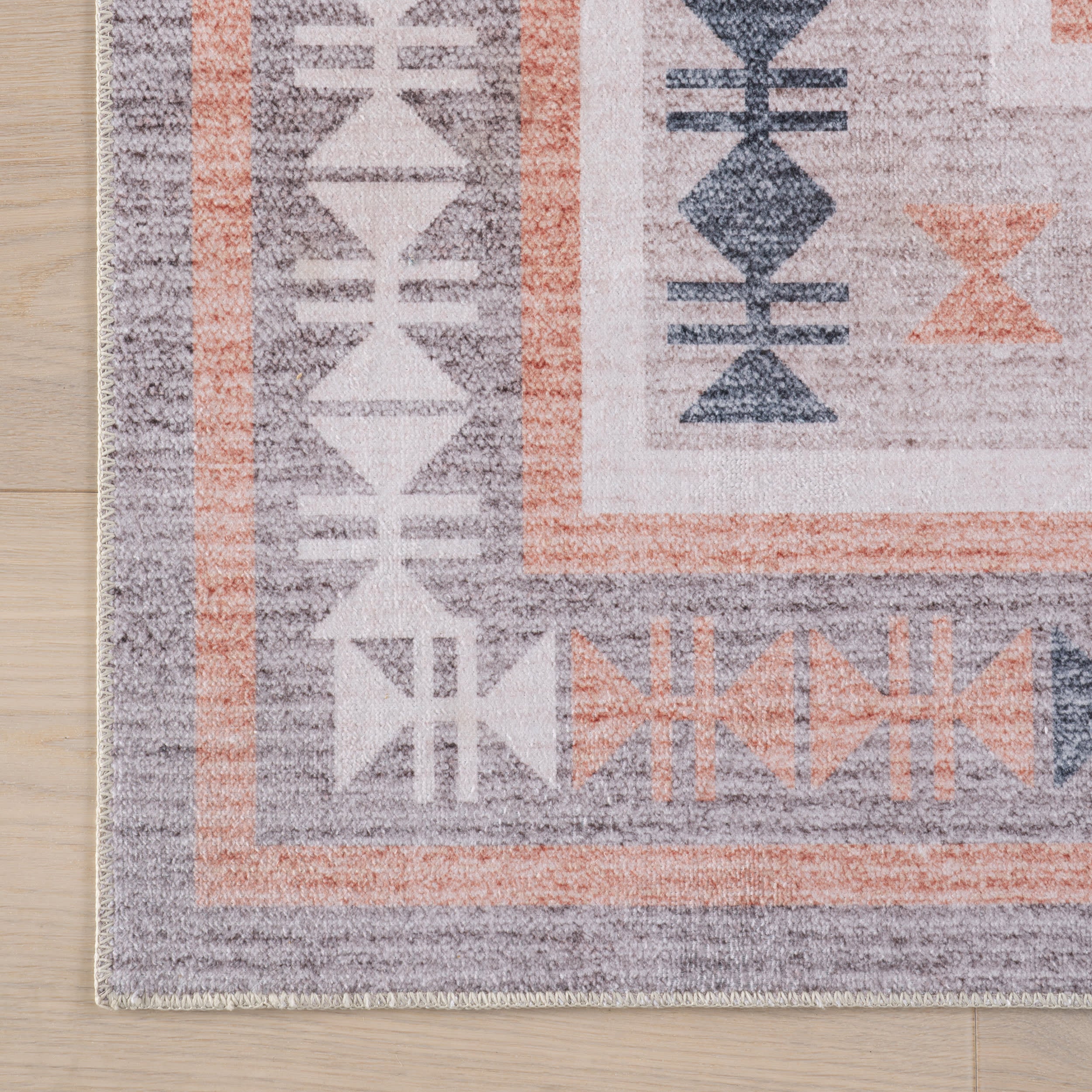 Violeta Timeless Medallion Spill Proof Washable Rug | Light Orange - Image 4