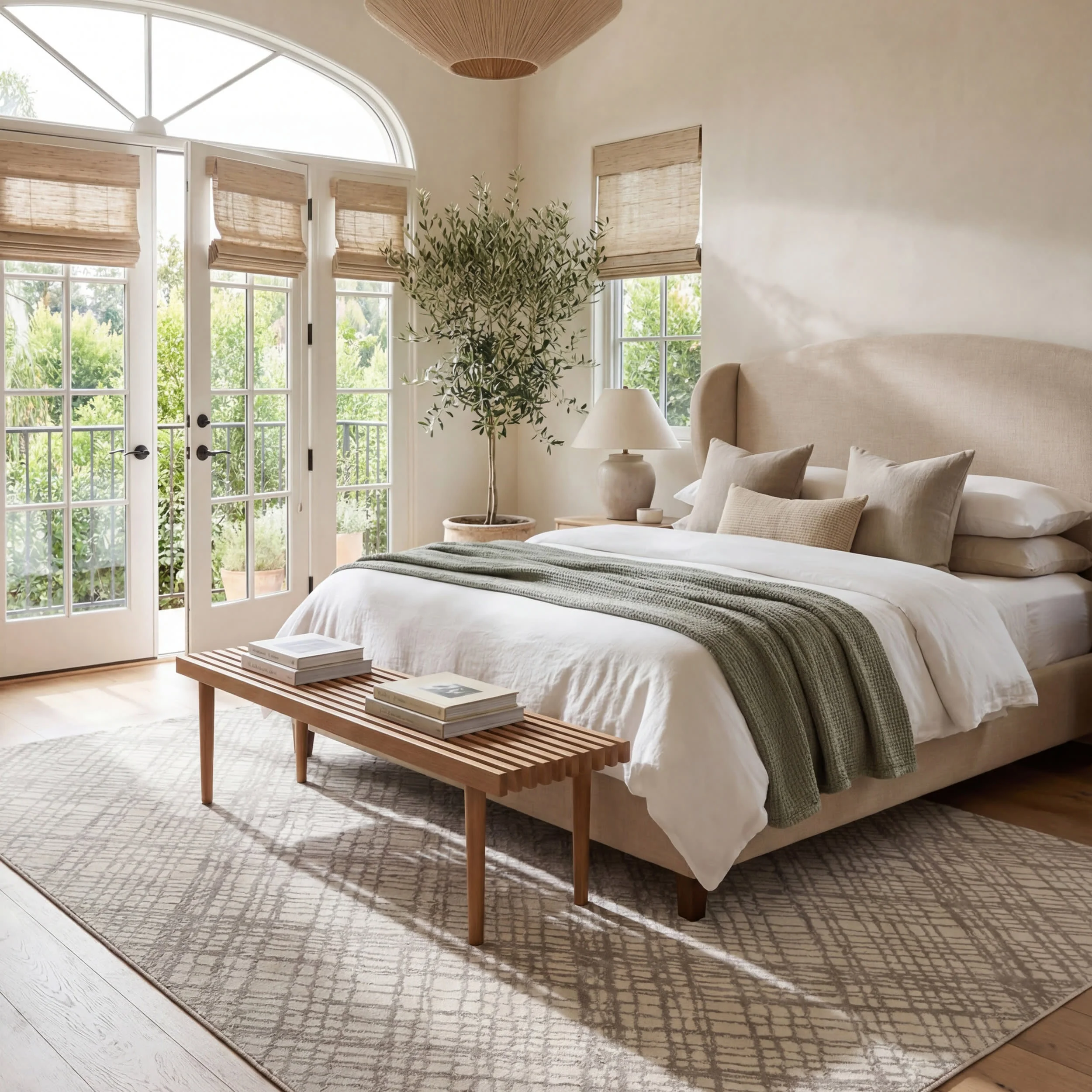 Virelle Plaid Plush Textured Washable Rug | Cream/Grey - Image 10