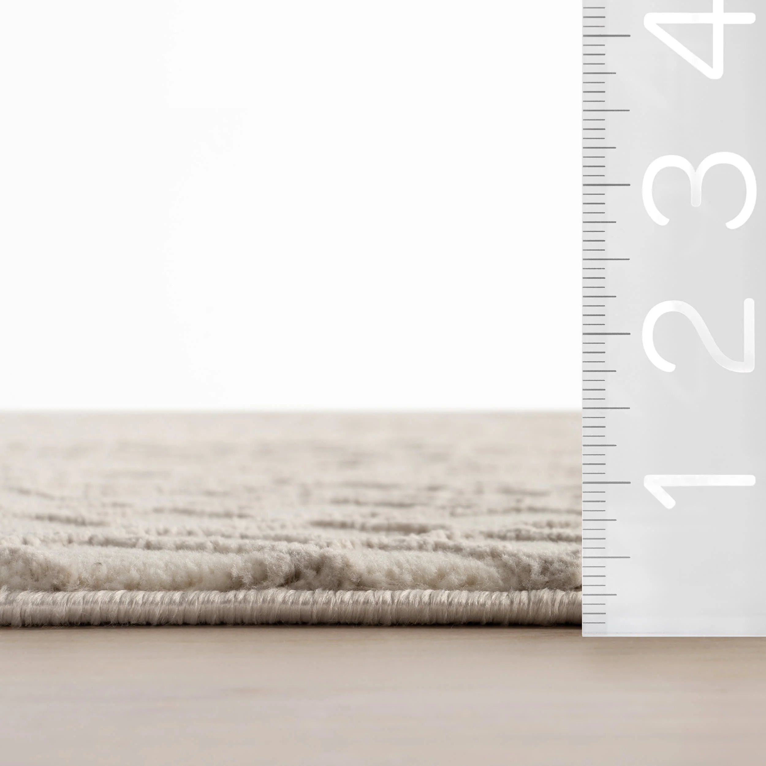 Virelle Plaid Plush Textured Washable Rug | Cream/Grey - Image 6