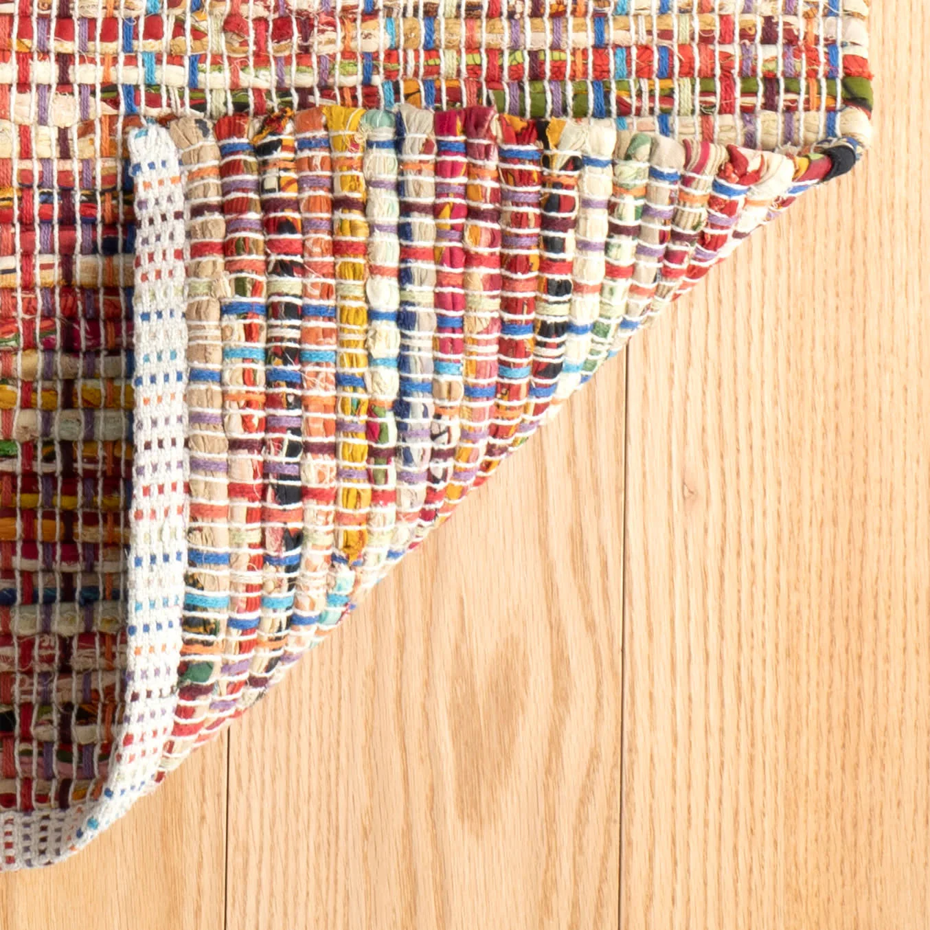 Vista Chindi Handwoven Cotton Rug | Multi - Image 5