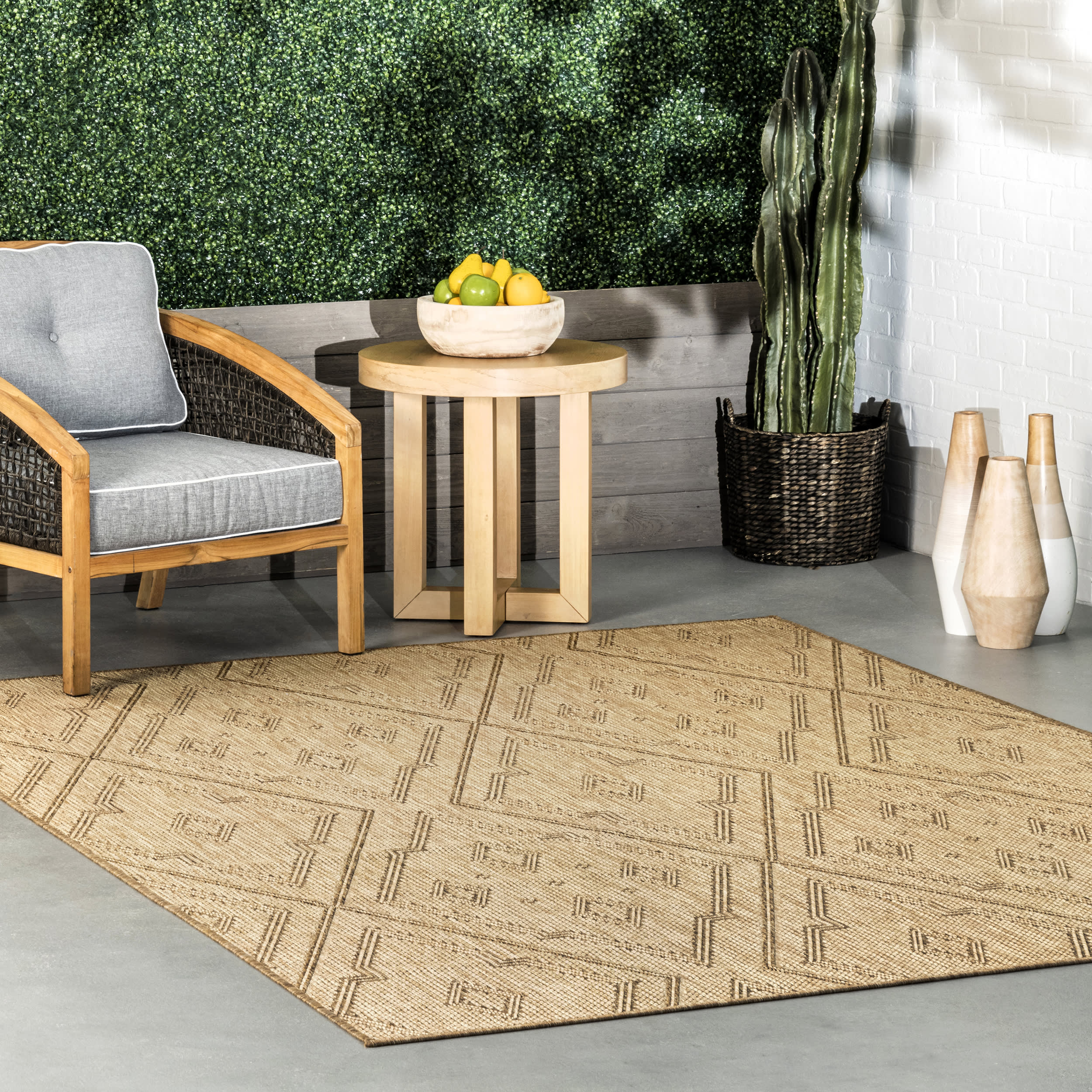 Vizia Diamond Indoor/Outdoor Rug | Brown - Image 2