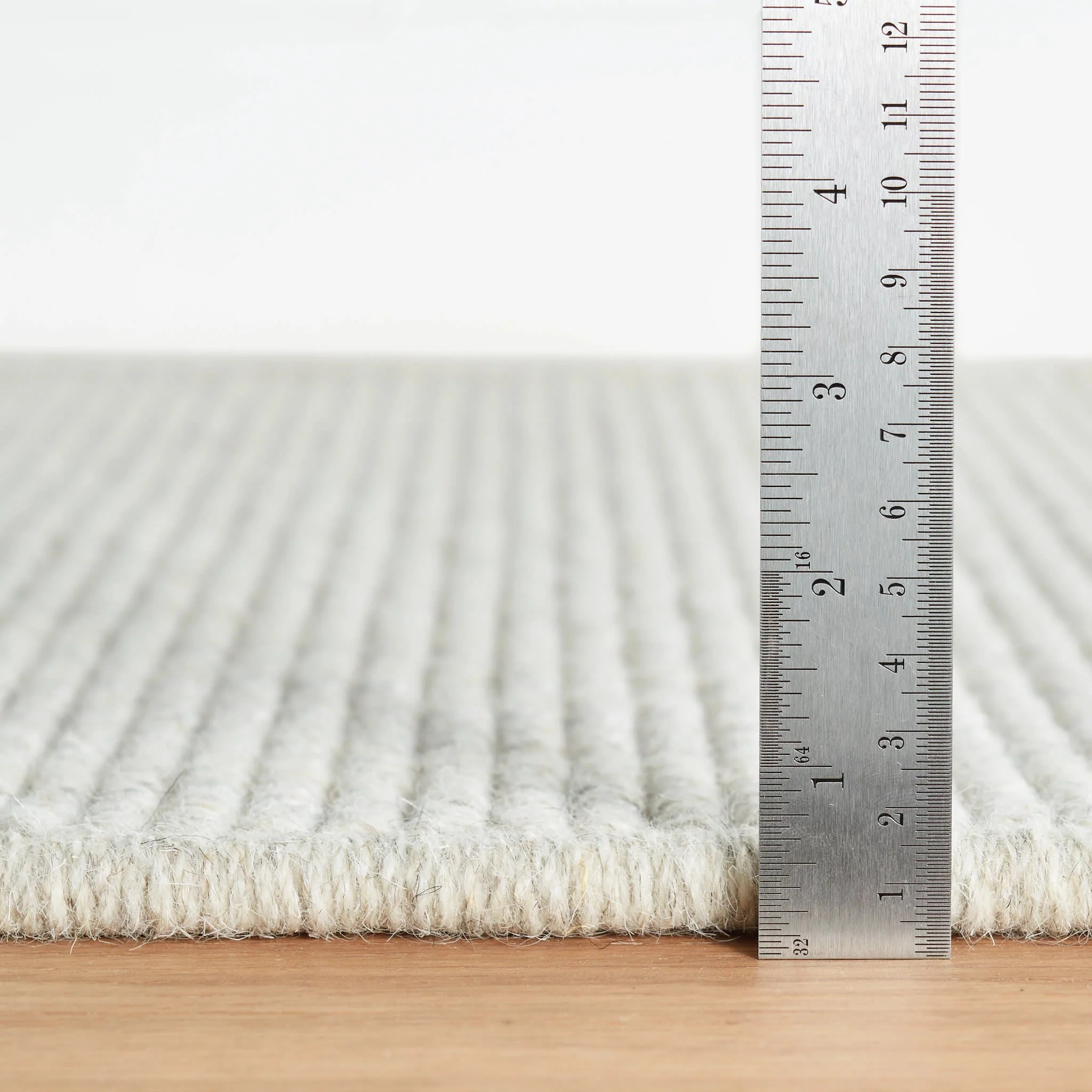 Warren Ticking Woven Wool Custom Rug | Silver - Image 4