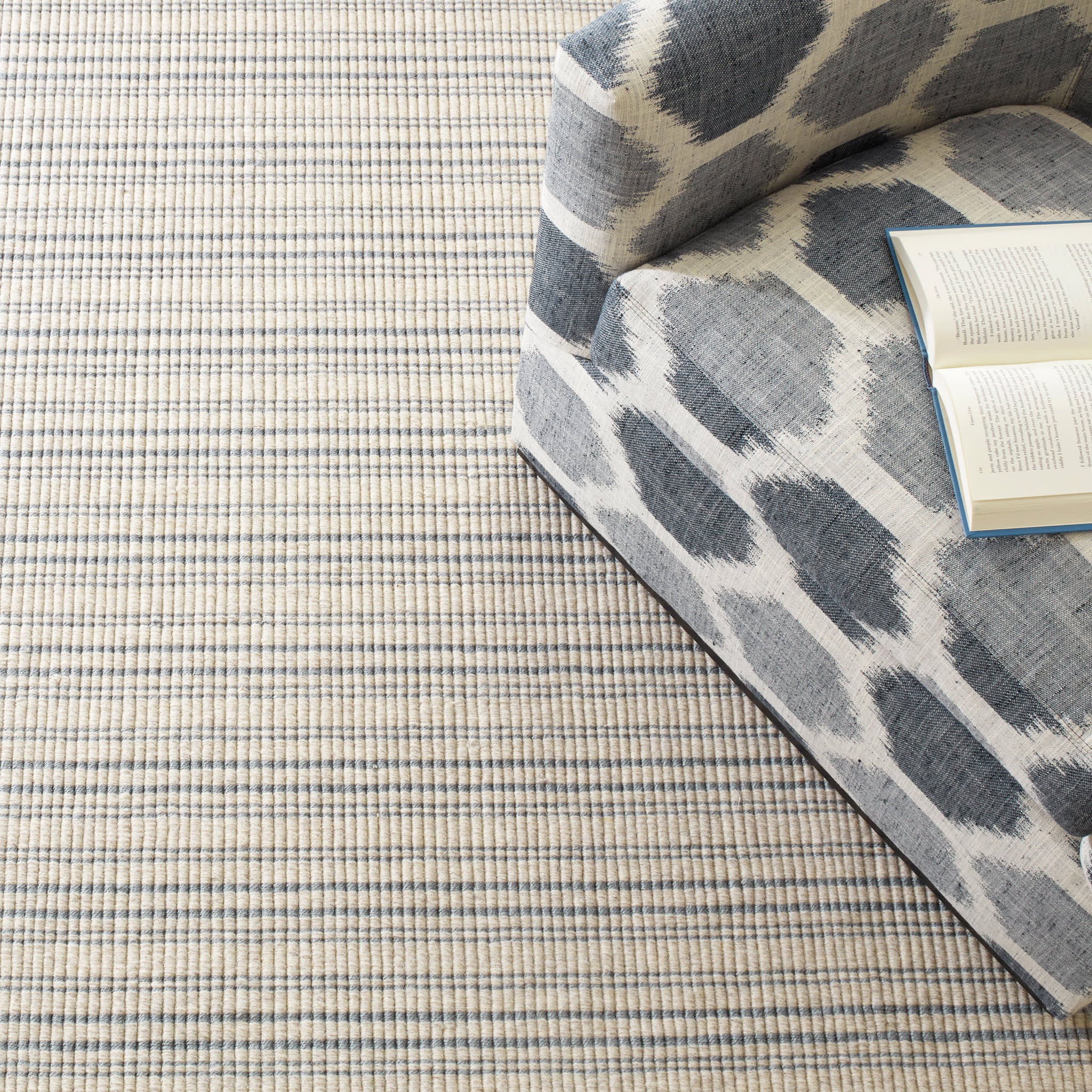 Warren Ticking Woven Wool Custom Rug | Slate - Image 3