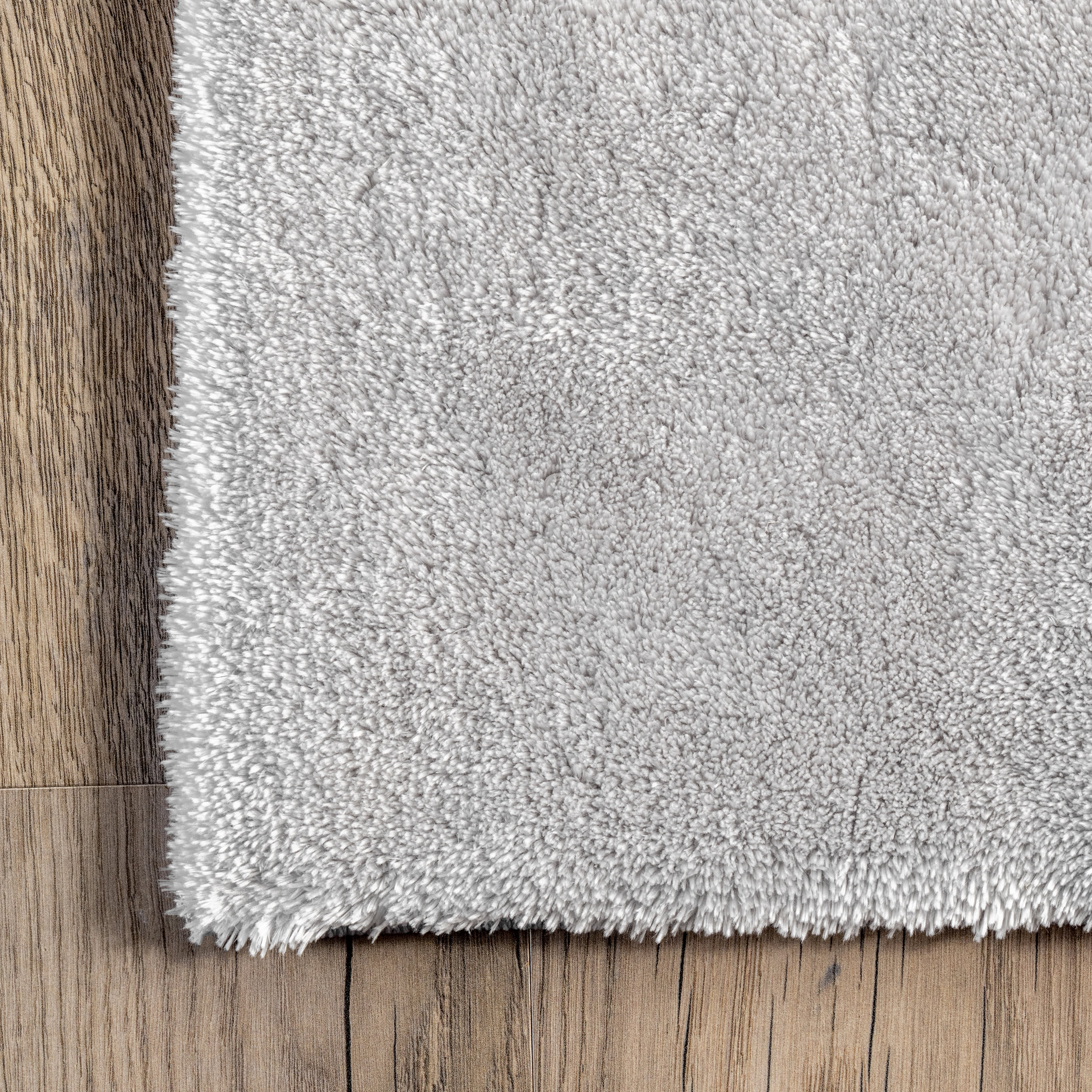 Washable Solid Shag Rug | Light Grey - Image 3