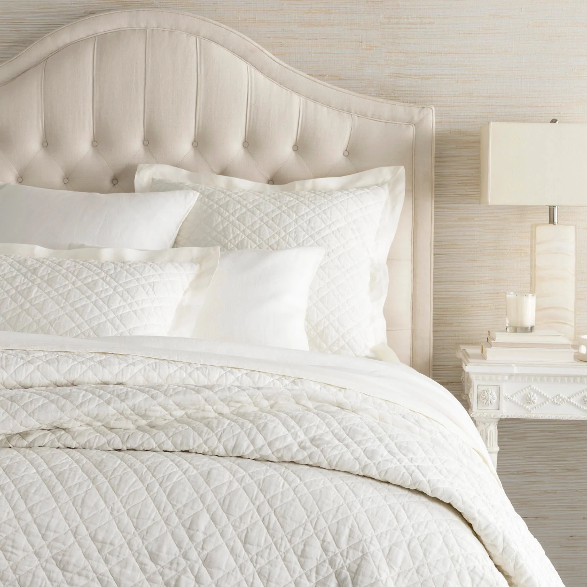 Washed Linen Quilt | Ivory