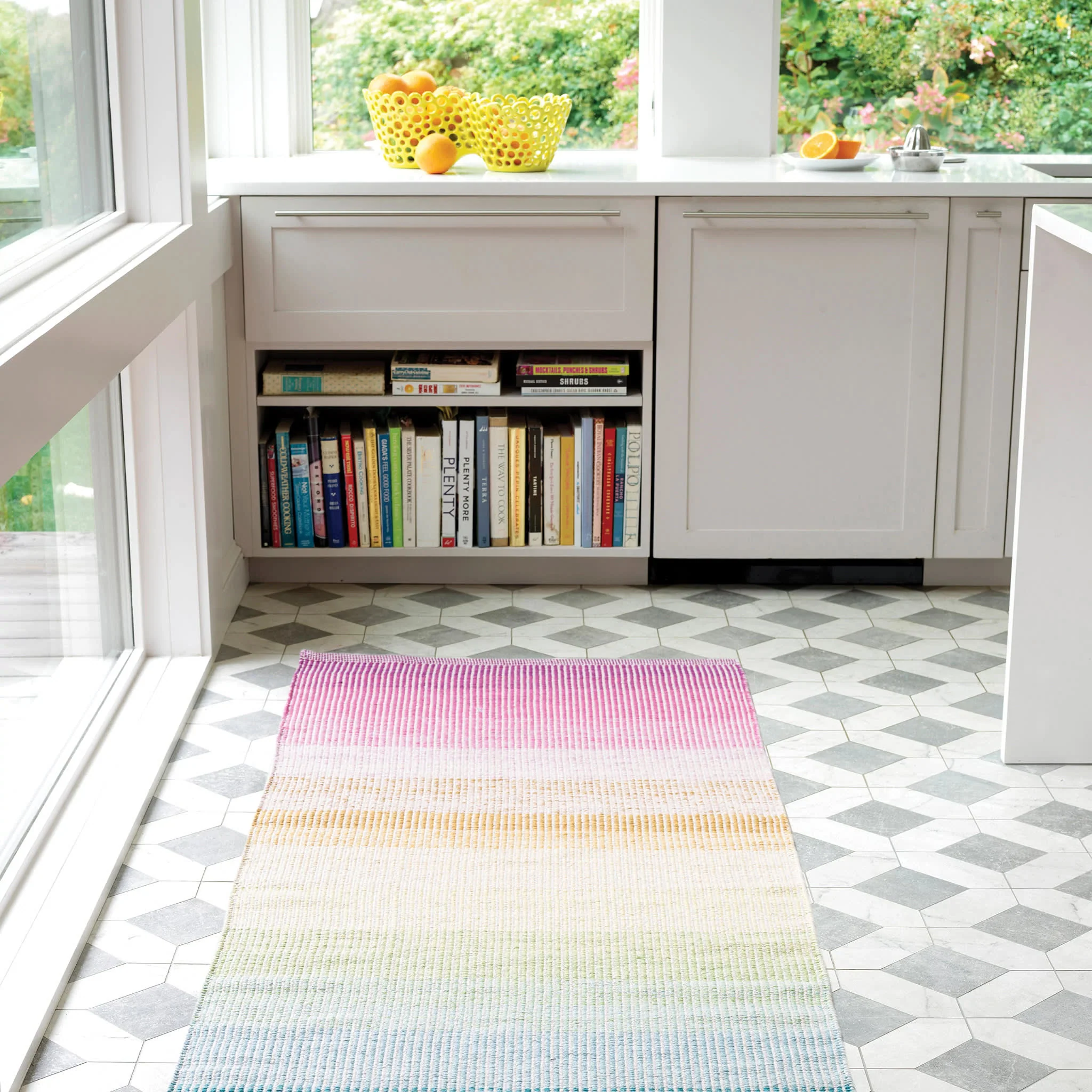 Watercolor Horizon Handwoven Cotton Rug | Multi - Image 4