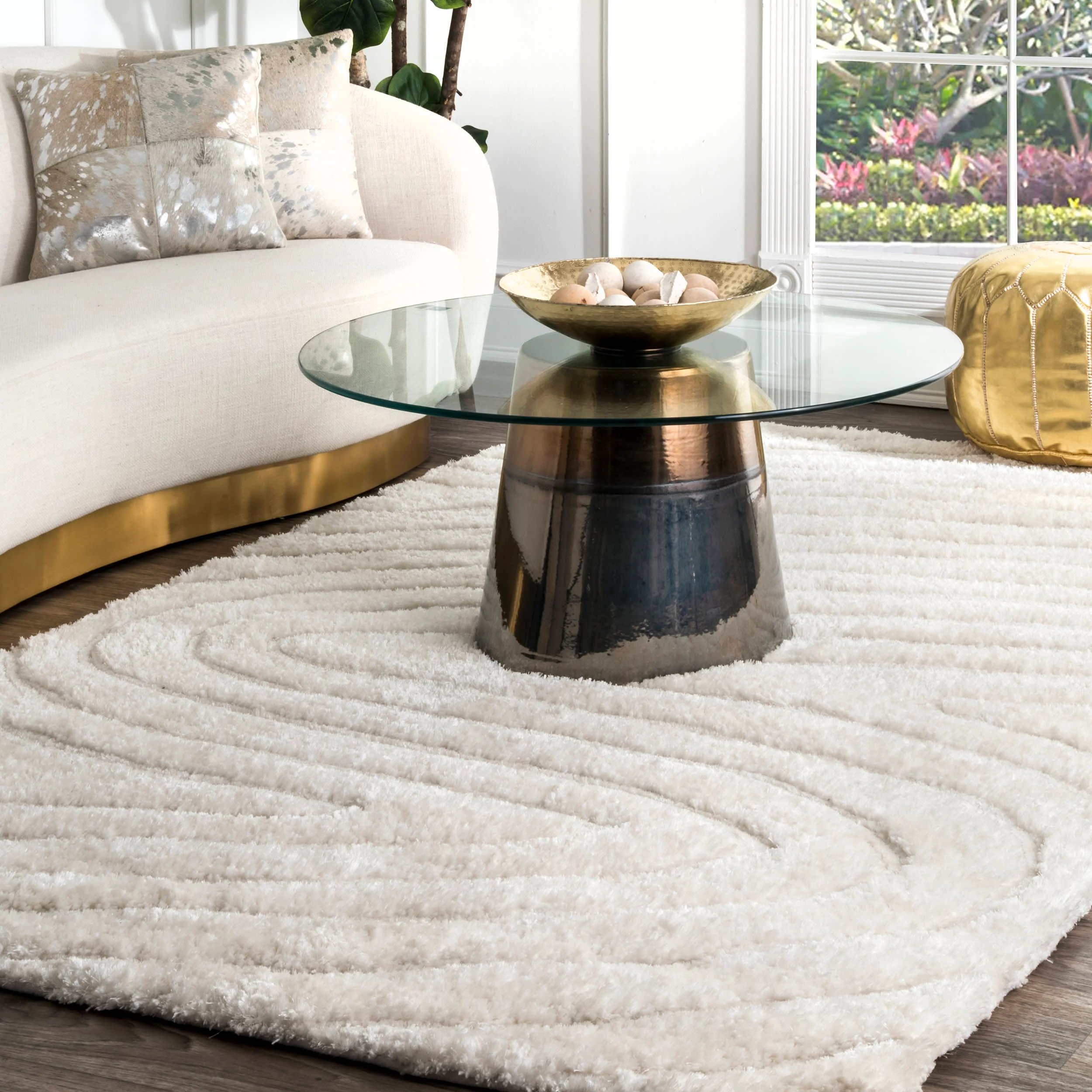 Waves Shag Rug | Off White - Image 2