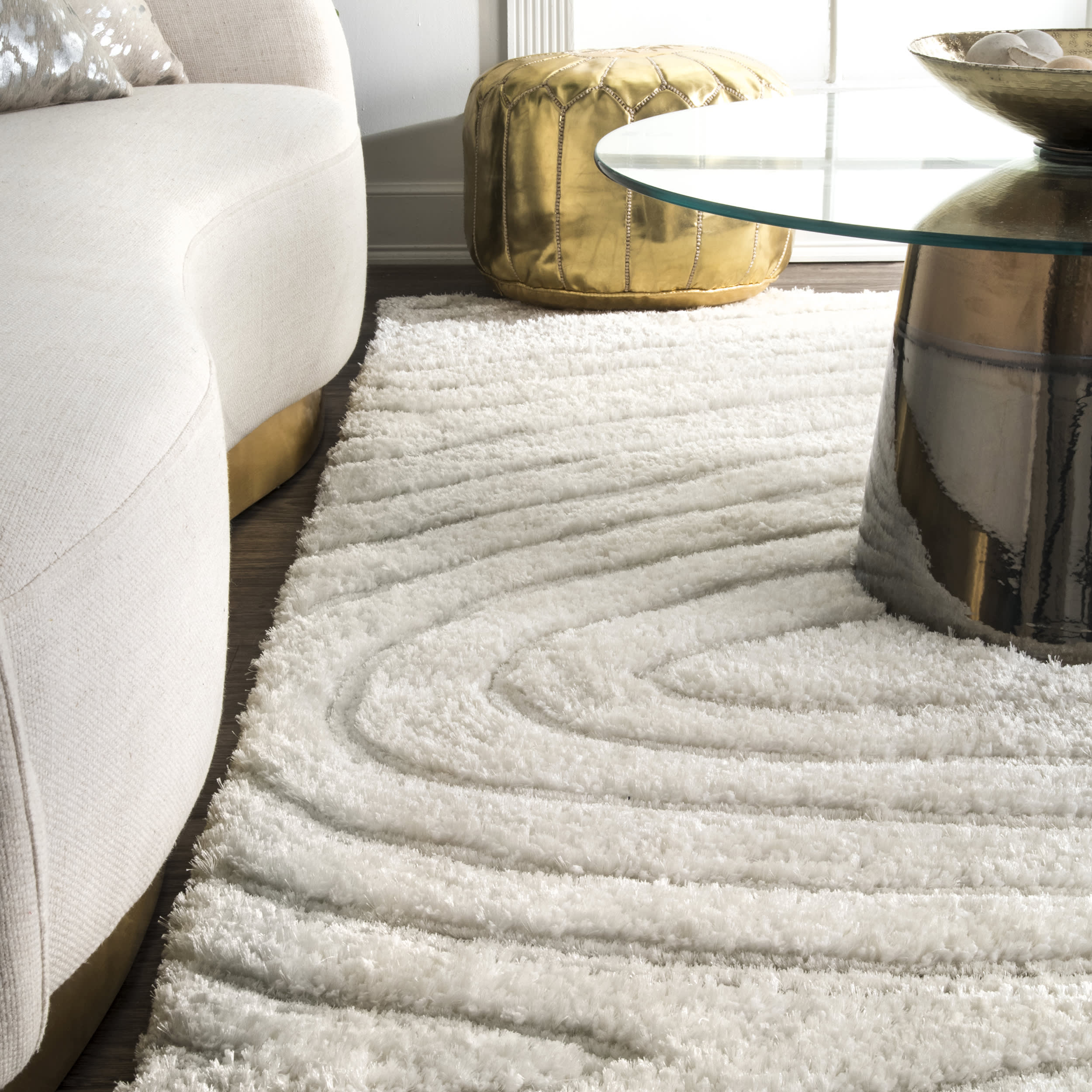 Waves Shag Rug | Off White - Image 4