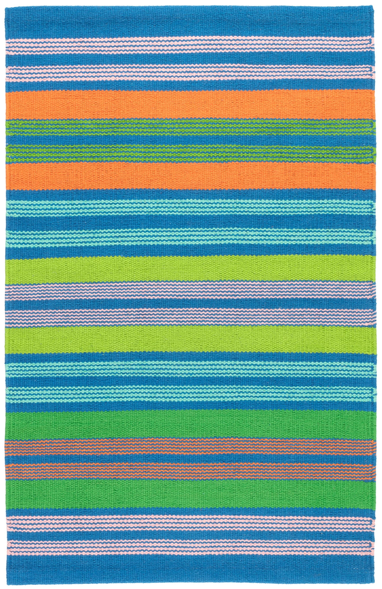 Wavy Stripe Handwoven Cotton Rug | Multi