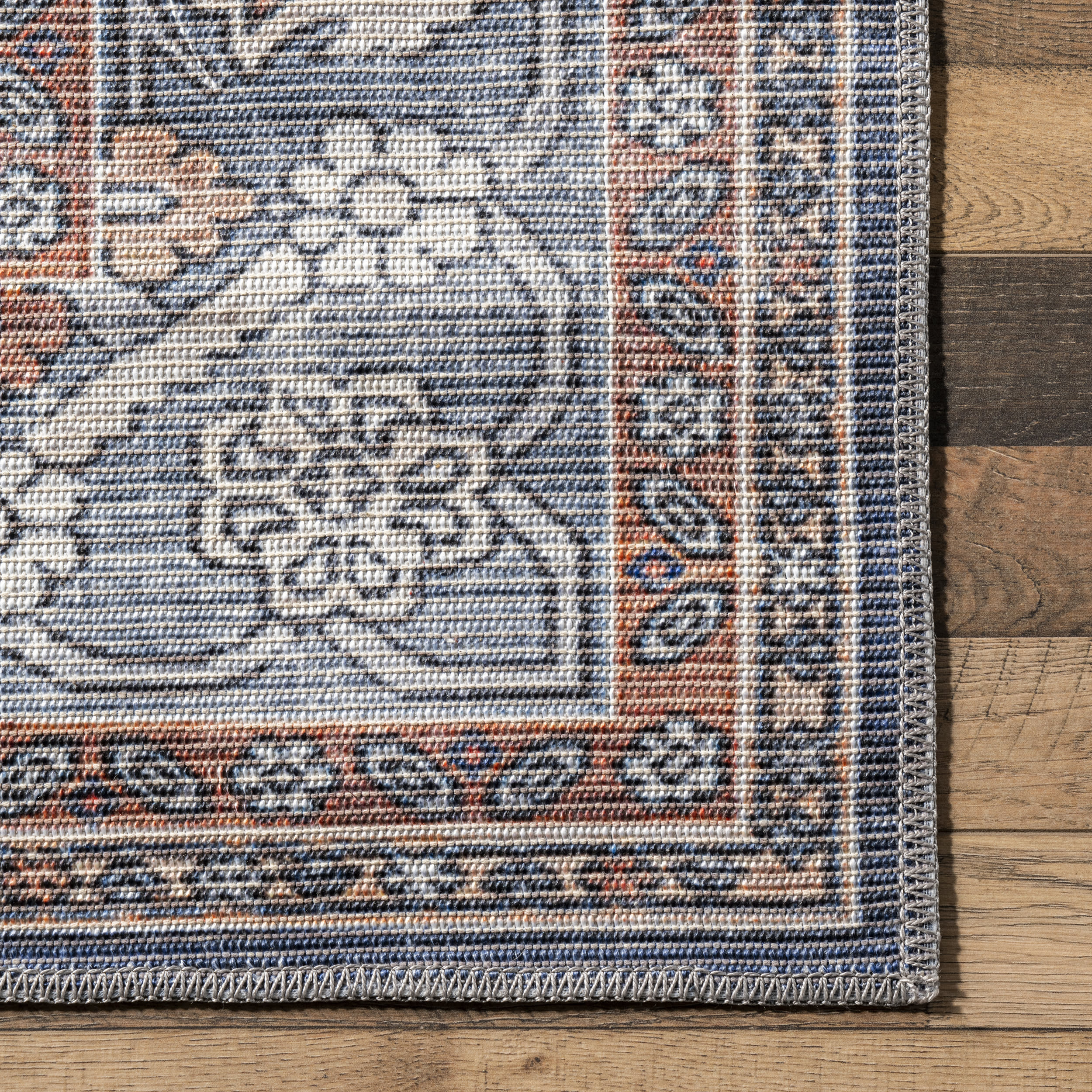 Wenonah Classic Medallion Washable Rug | Blue - Image 3