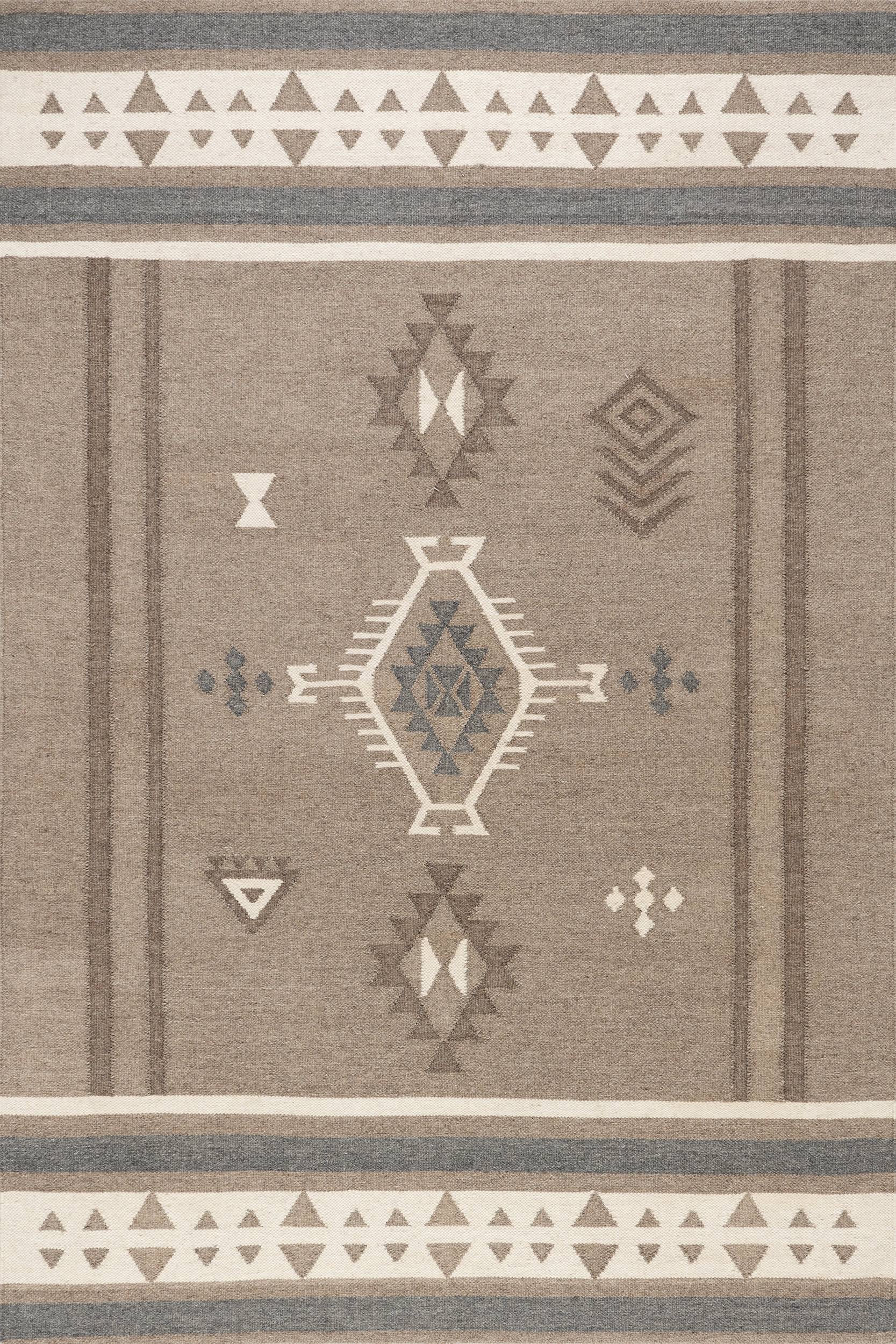 Westerly Southwestern Cotton-Blend Rug | Taupe