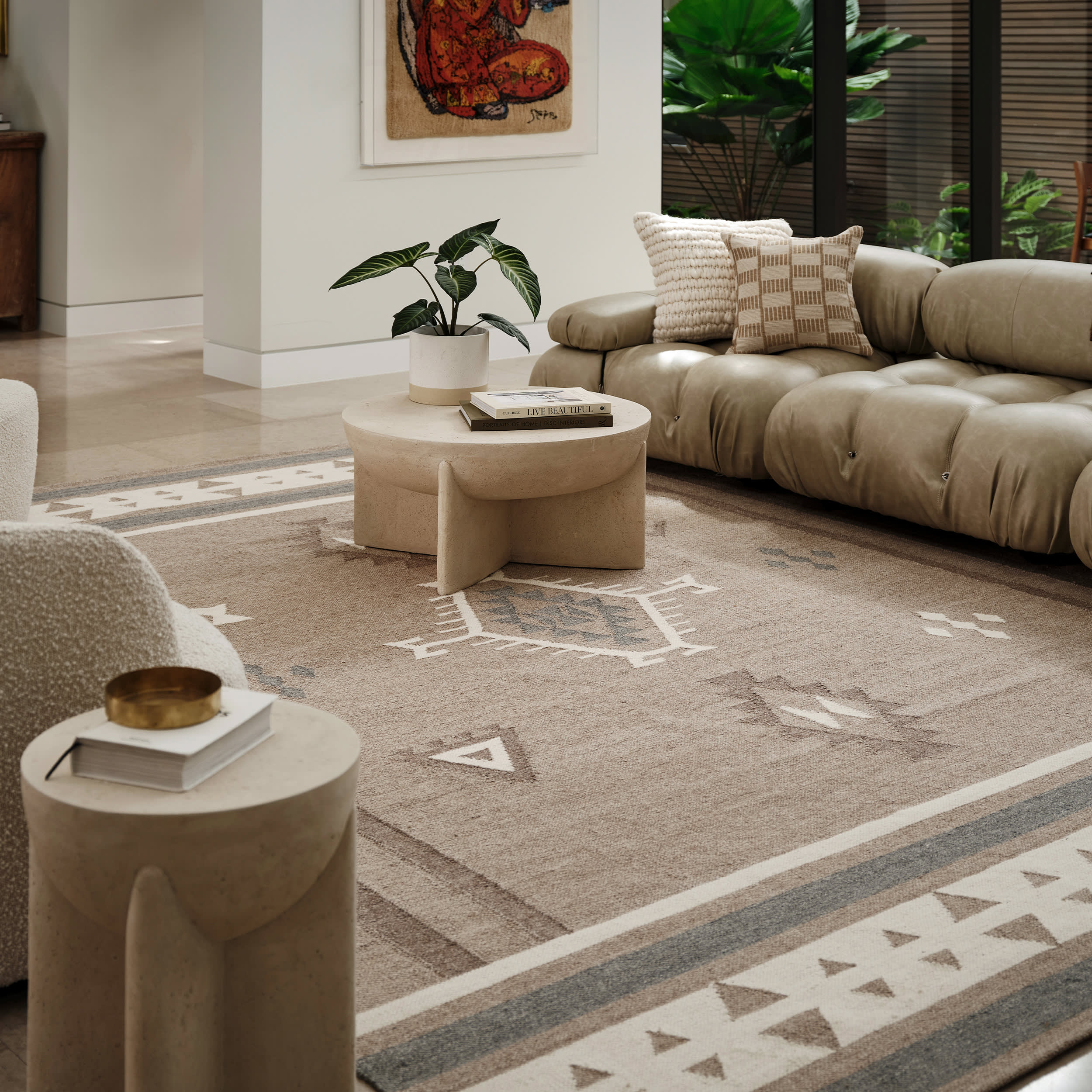 Westerly Southwestern Cotton-Blend Rug | Taupe - Image 2