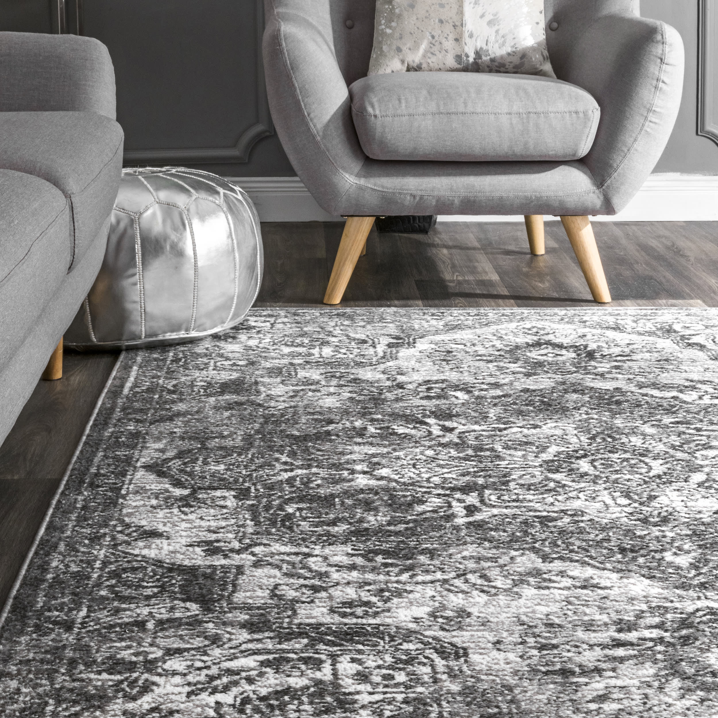 Whitny Shaded Medallion Rug | Grey - Image 3