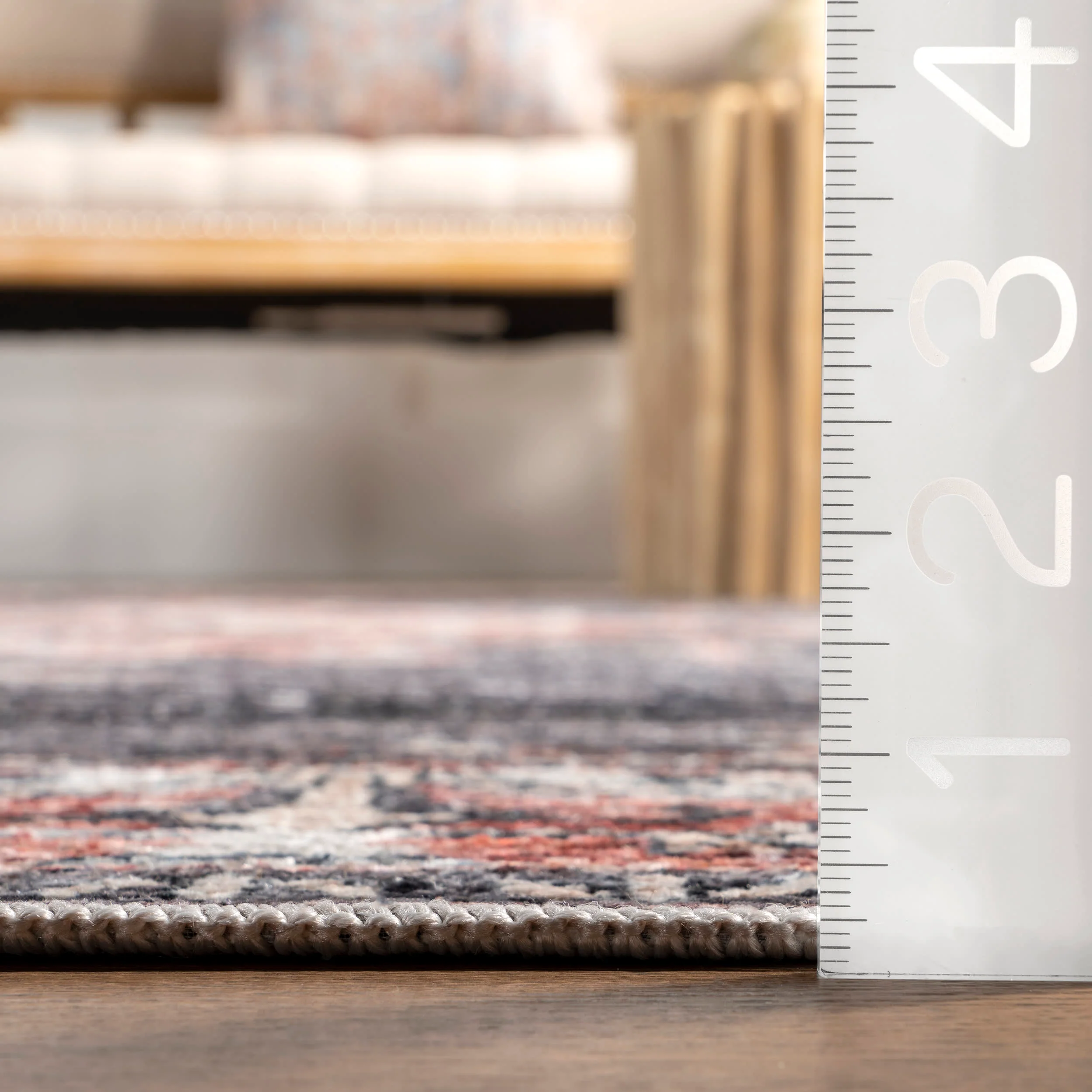 Wild Orchid Washable Rug | Charcoal - Image 4