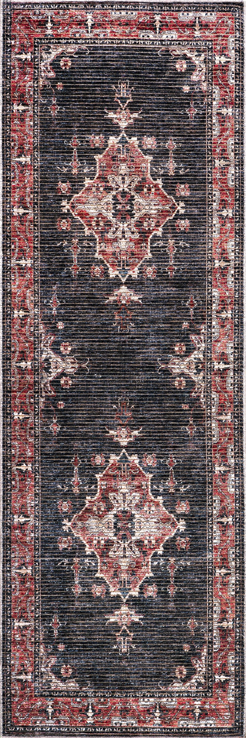 Wild Orchid Washable Rug | Charcoal