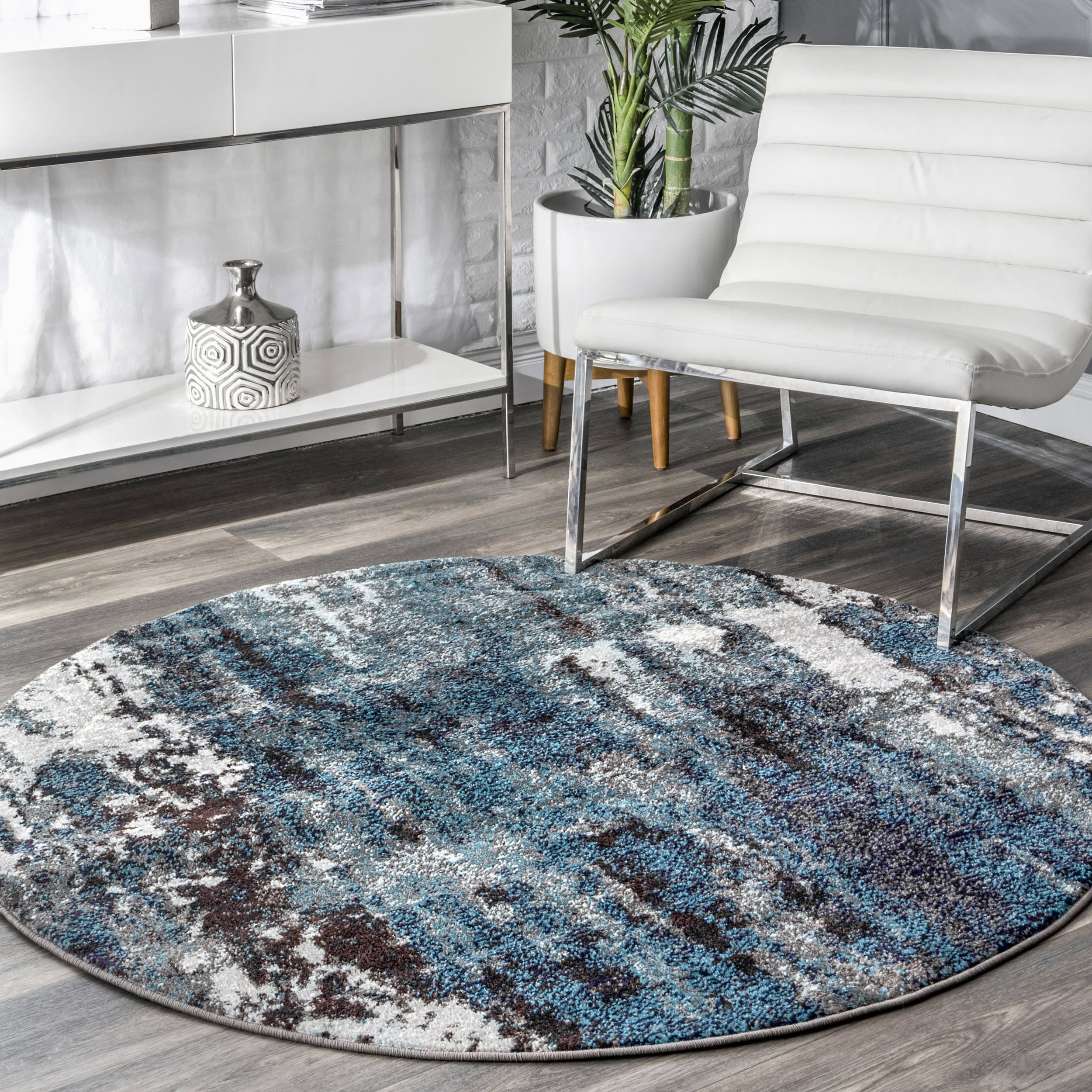 Winter Abstract Rug | Teal - Image 2
