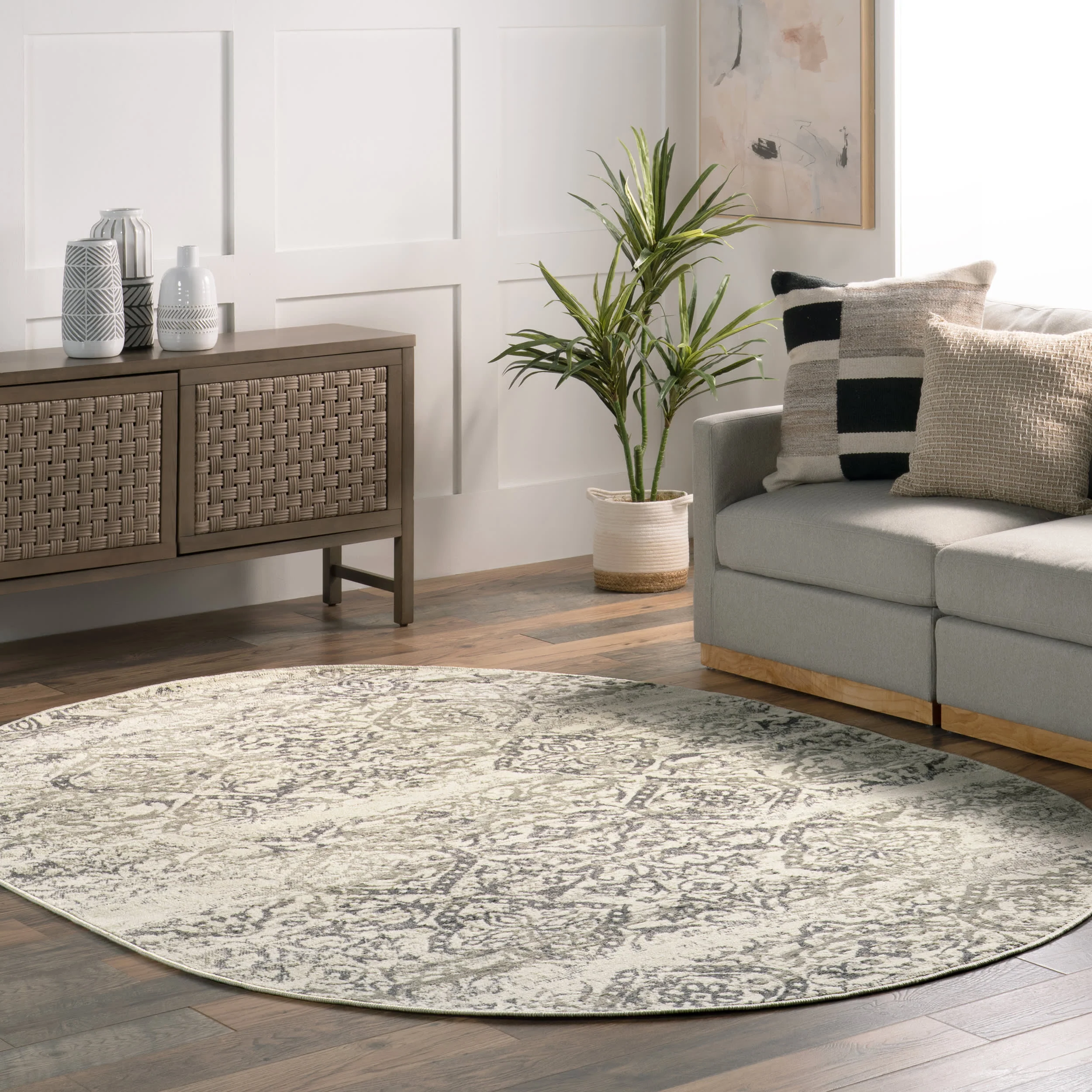Withered Floral Rug | Grey - Image 2