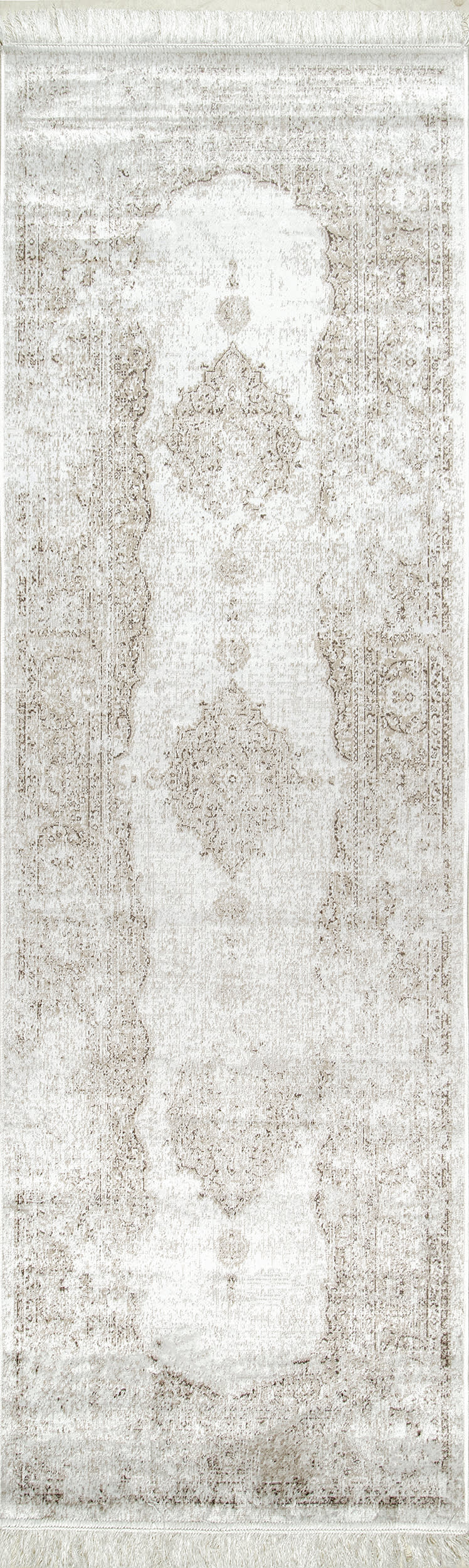 Withering Medallion Fringe Rug | Ivory