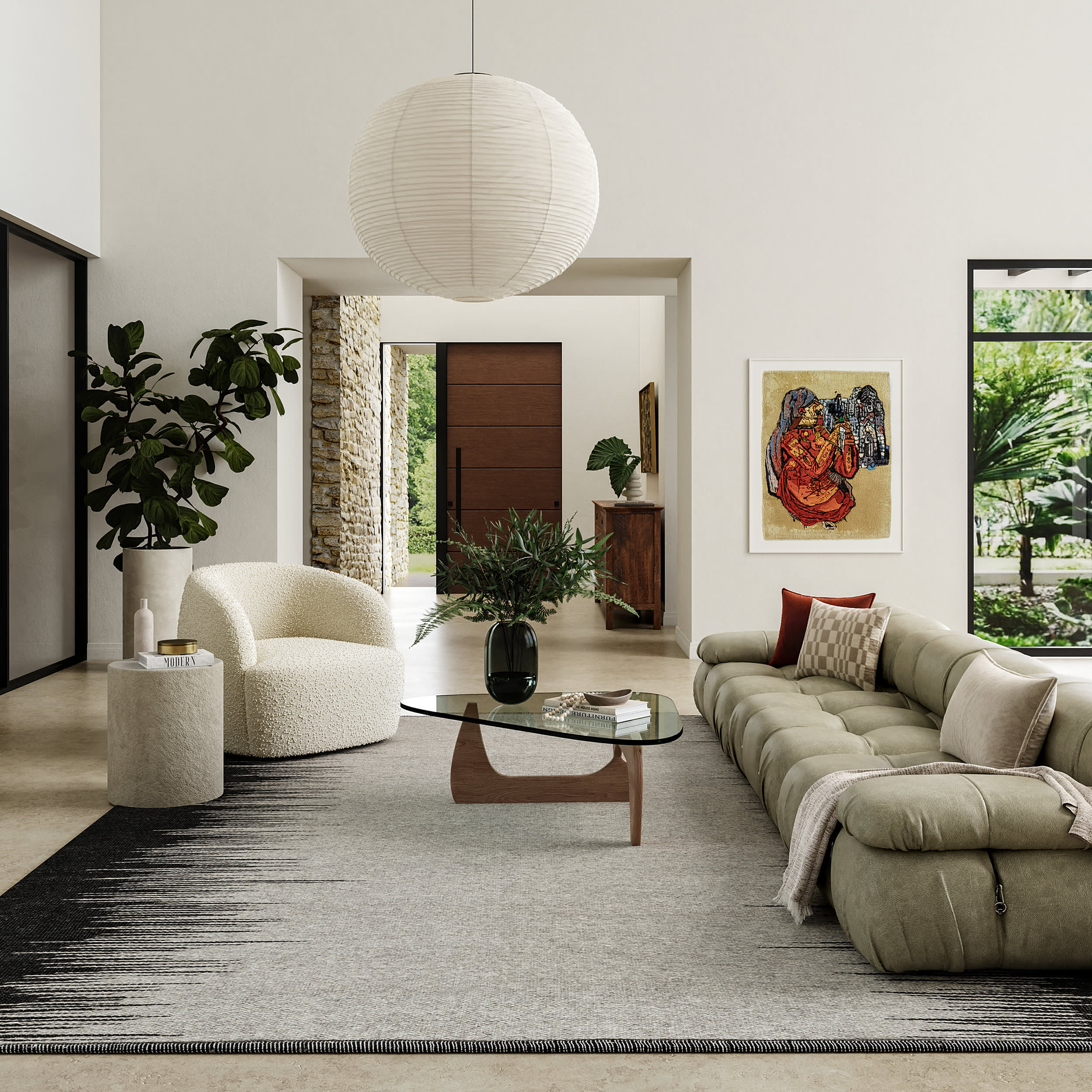 Wolf Reversible Wool Rug | Black - Image 11