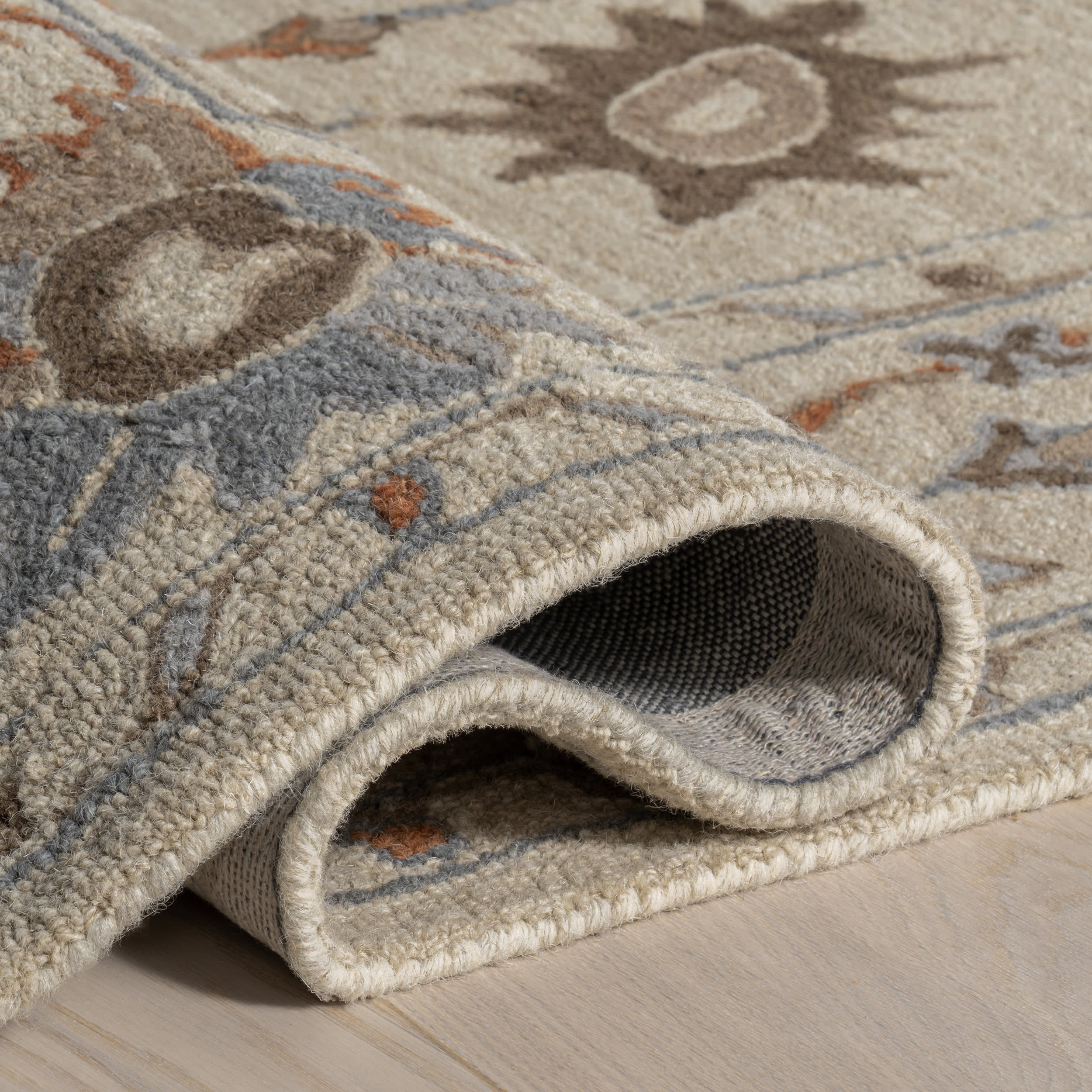 Woodland Bordered Wool Rug | Multicolor - Image 10