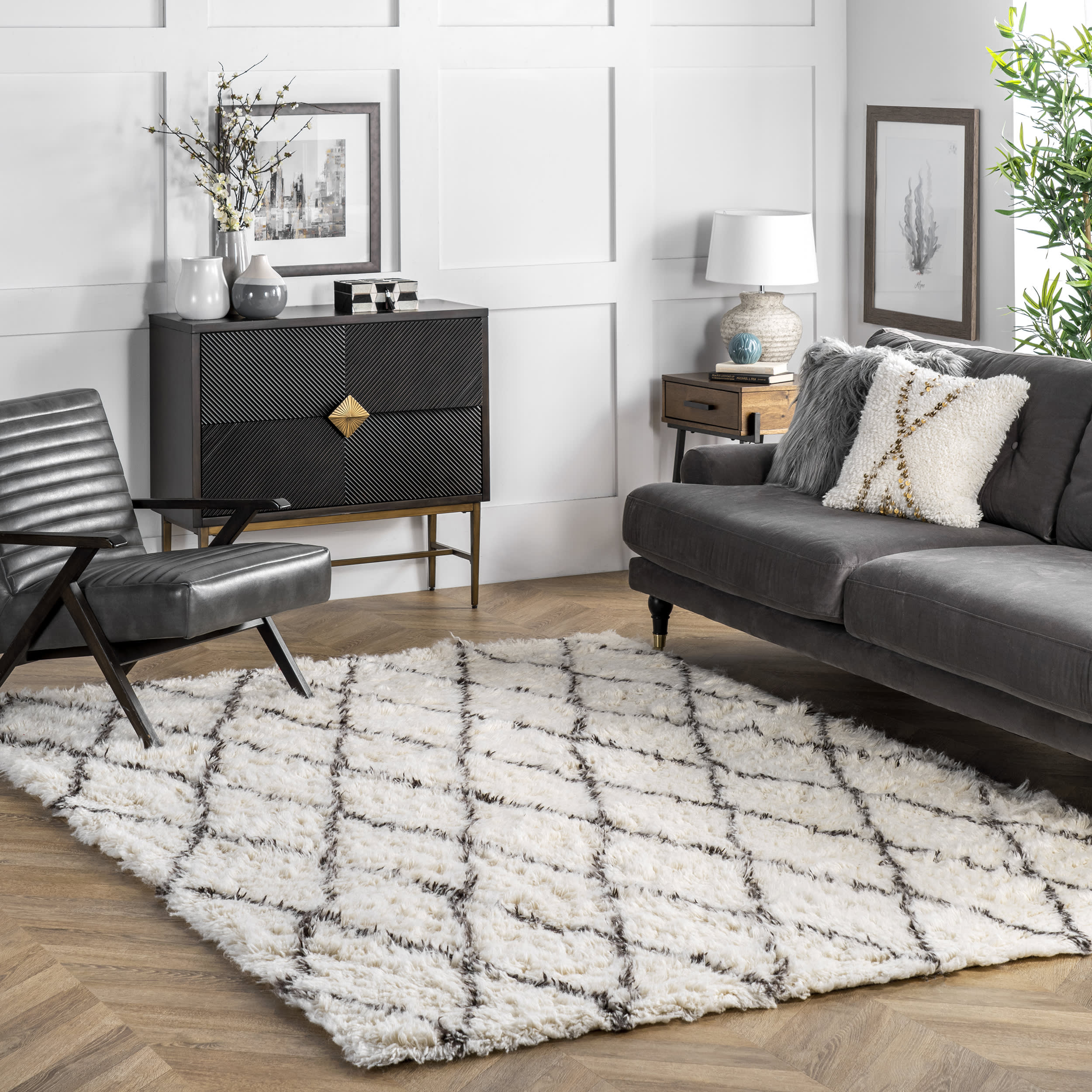 Wool Moroccan Shag Rug | Ivory - Image 2