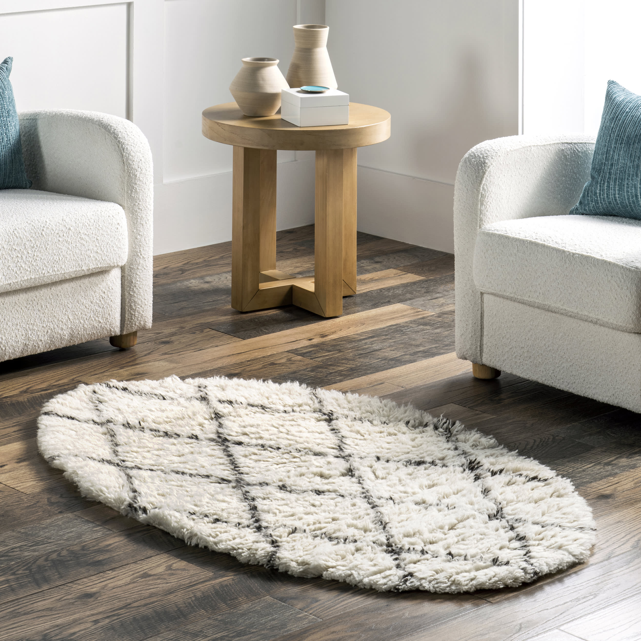 Wool Moroccan Shag Rug | Ivory - Image 2