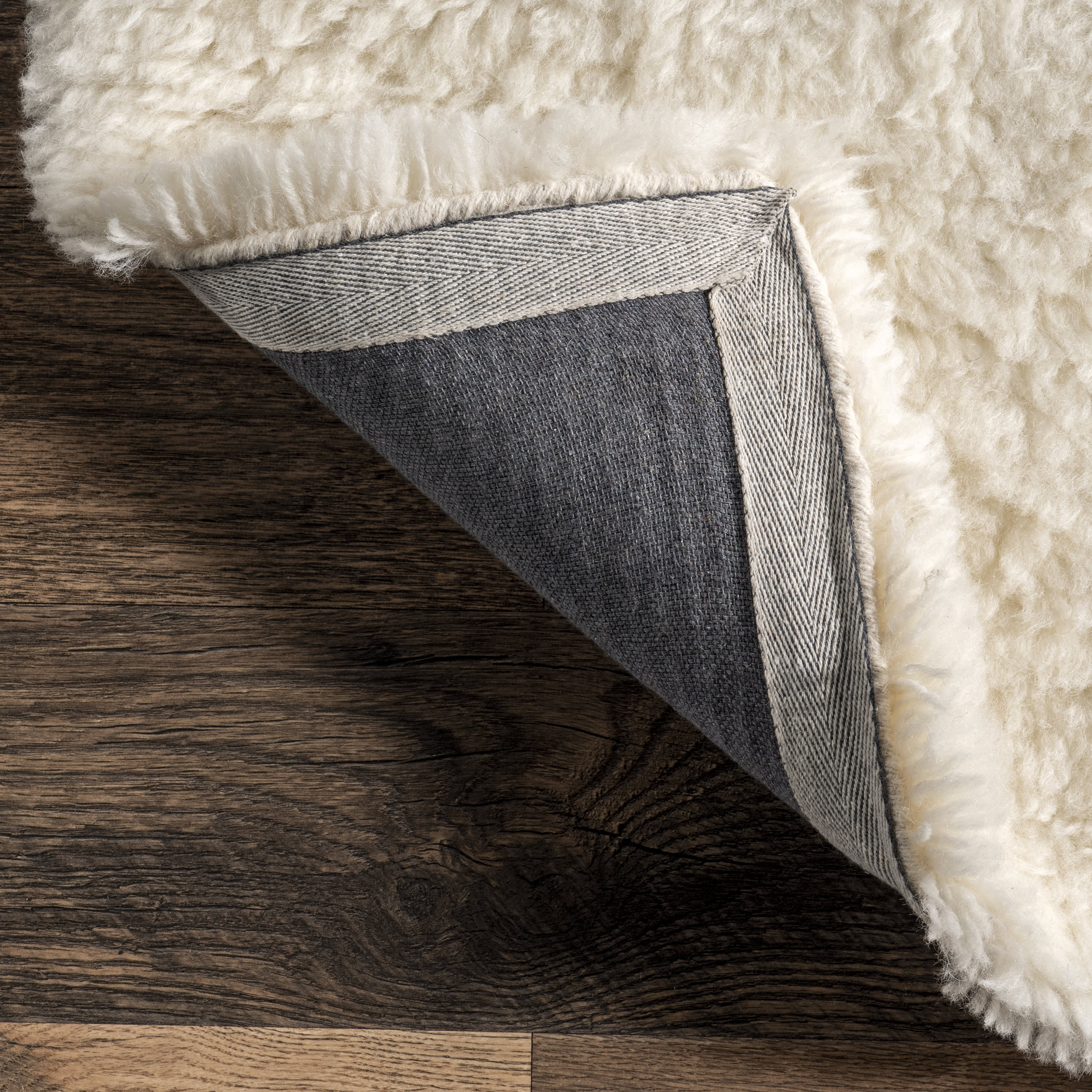 Wool Moroccan Shag Rug | Solid Ivory - Image 5