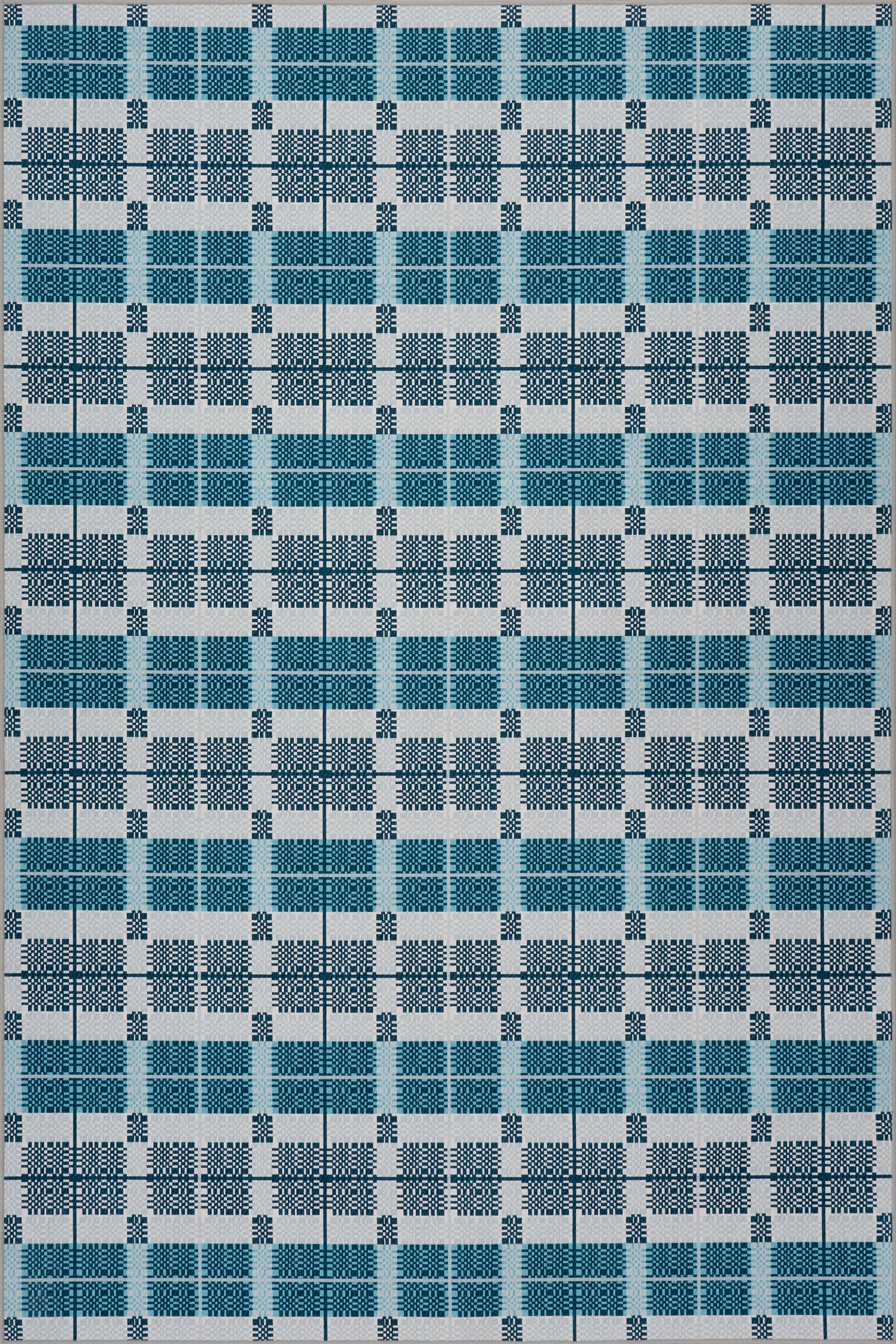 Woven Check Washable Rug by Society6 | Blue