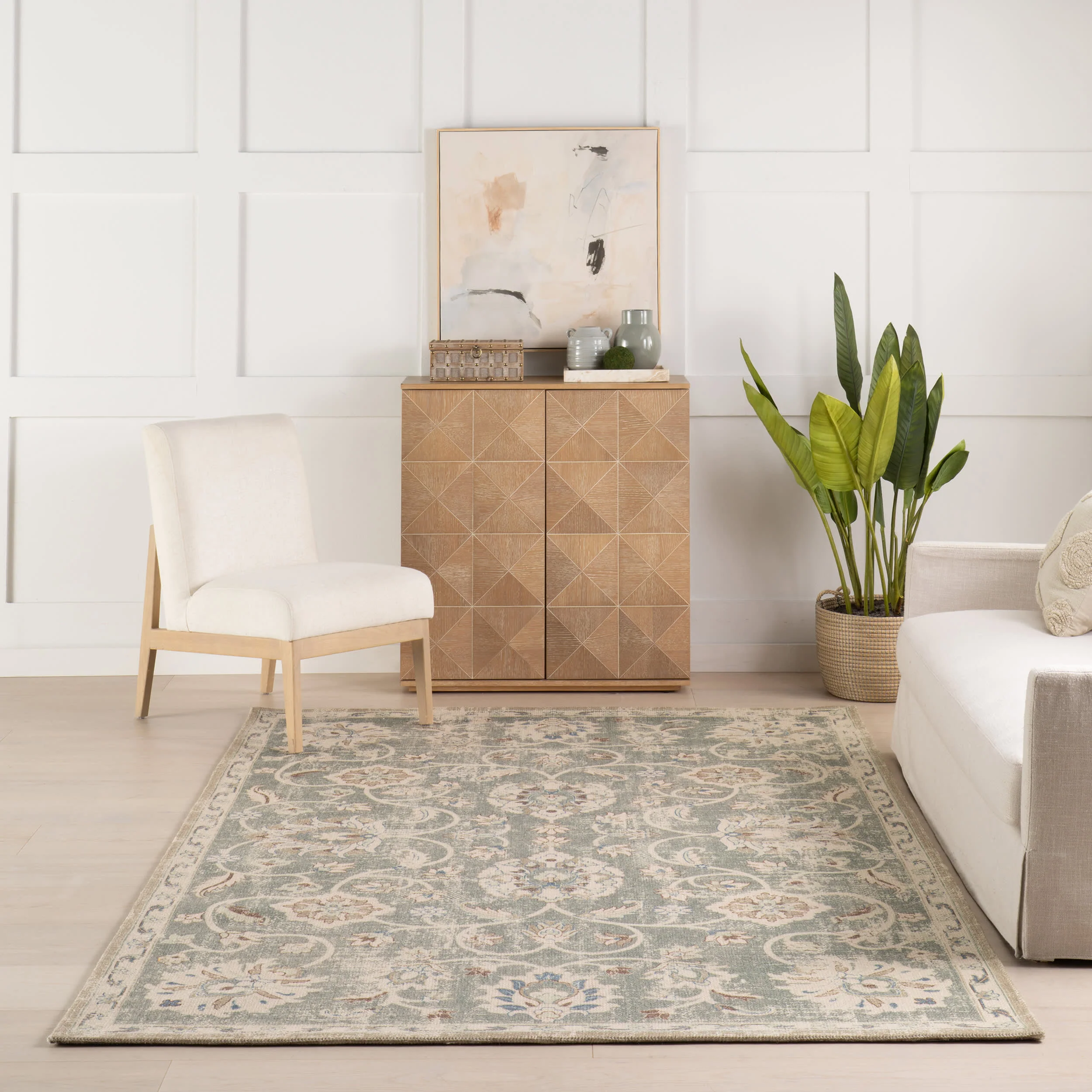 Xavena Floral & Paisley Transitional Rug | Green - Image 5