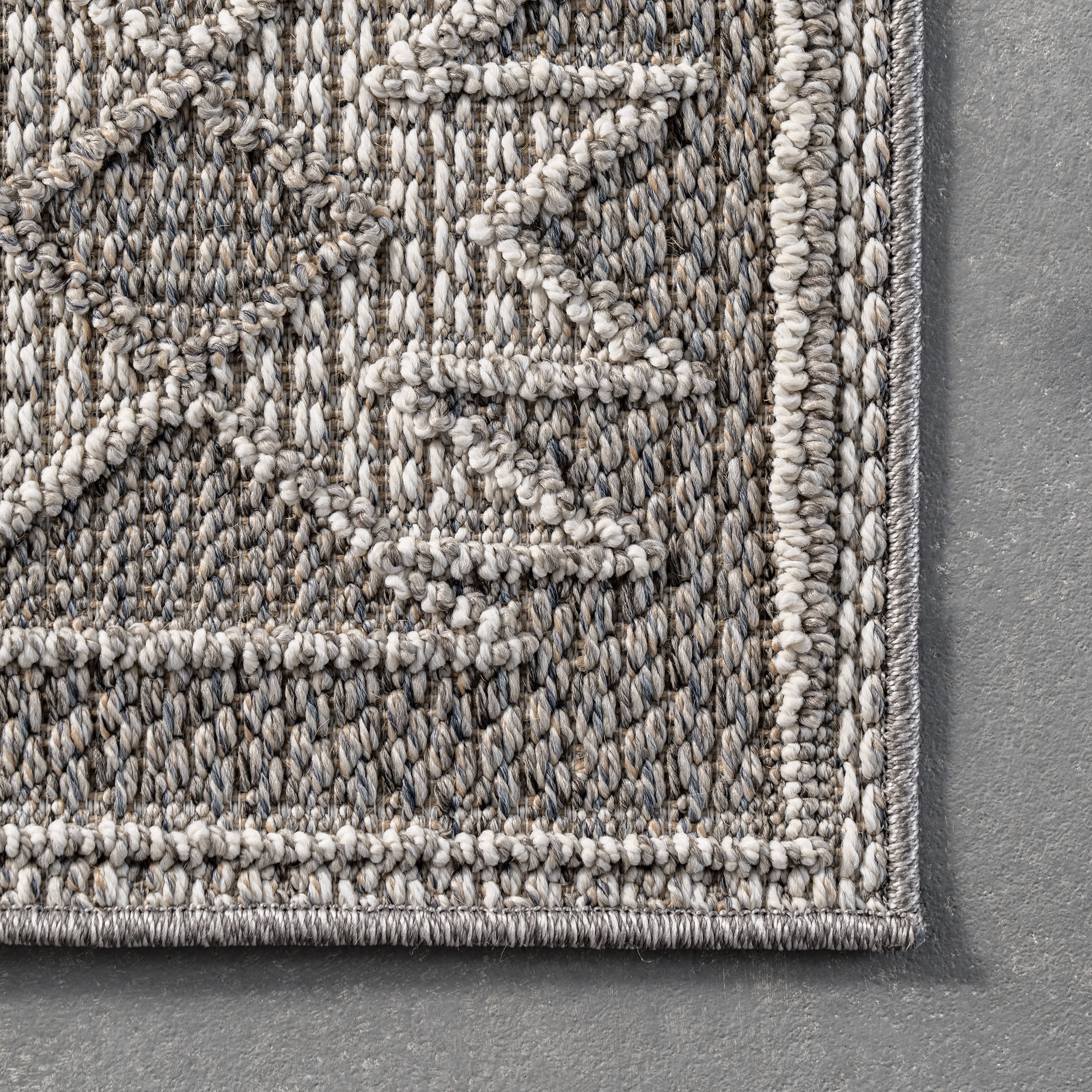 Yara Textured Symbolic Rug | Grey - Image 3