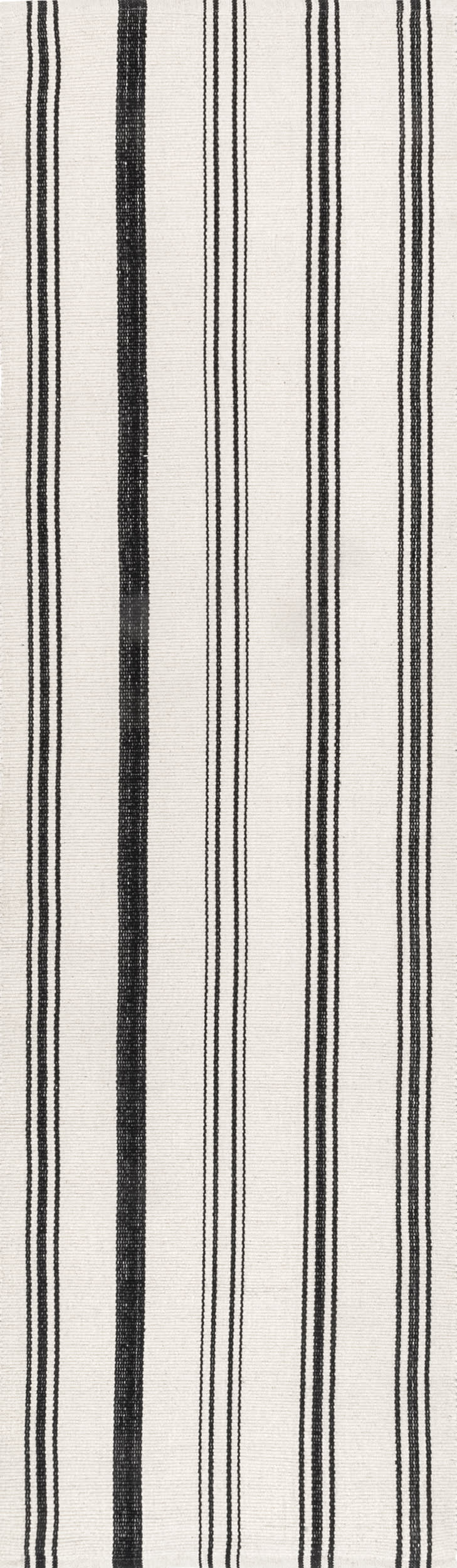 Yarrow Cotton Striped Rug | Ivory