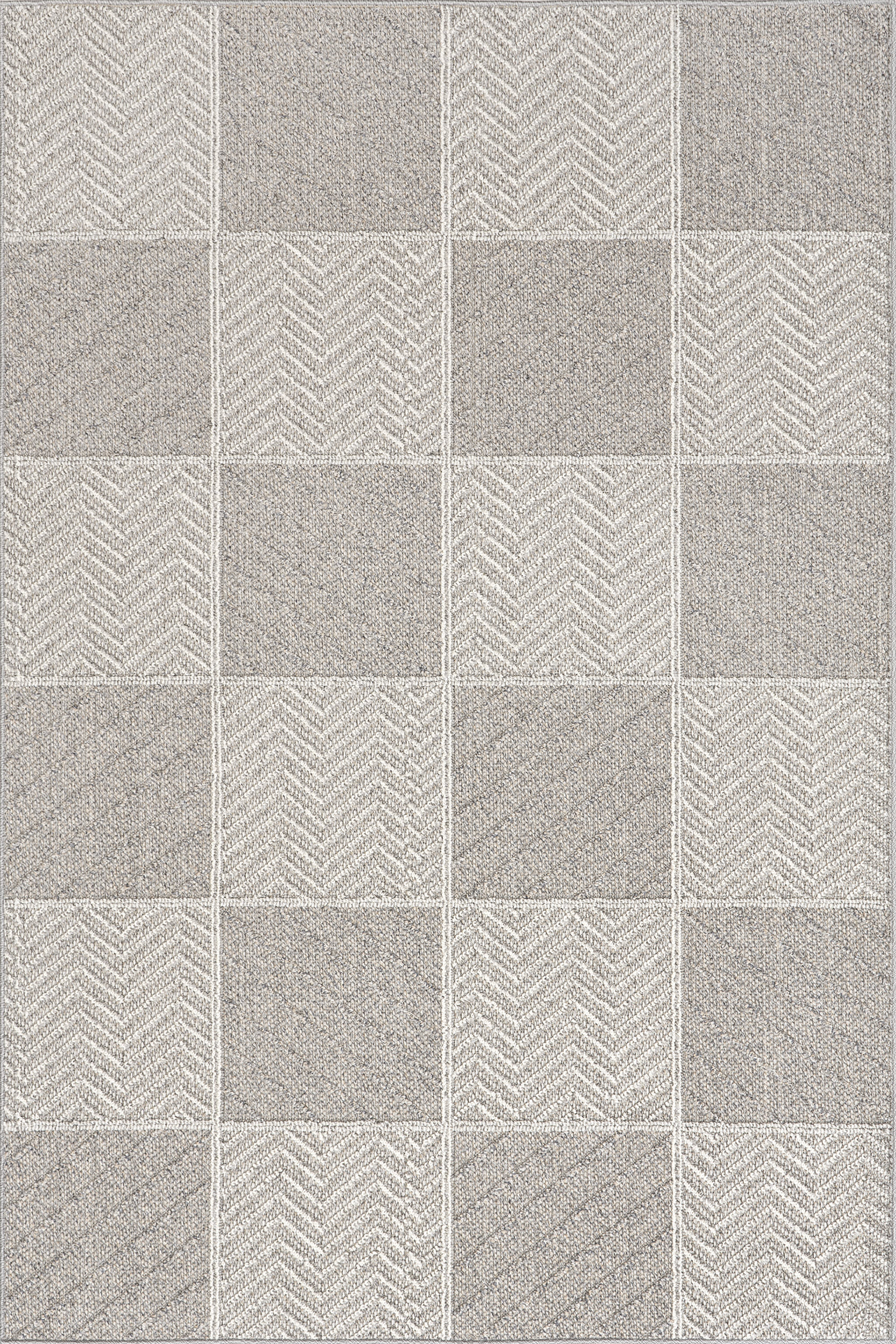 Yelena Contemporary Checkered Rug | Grey