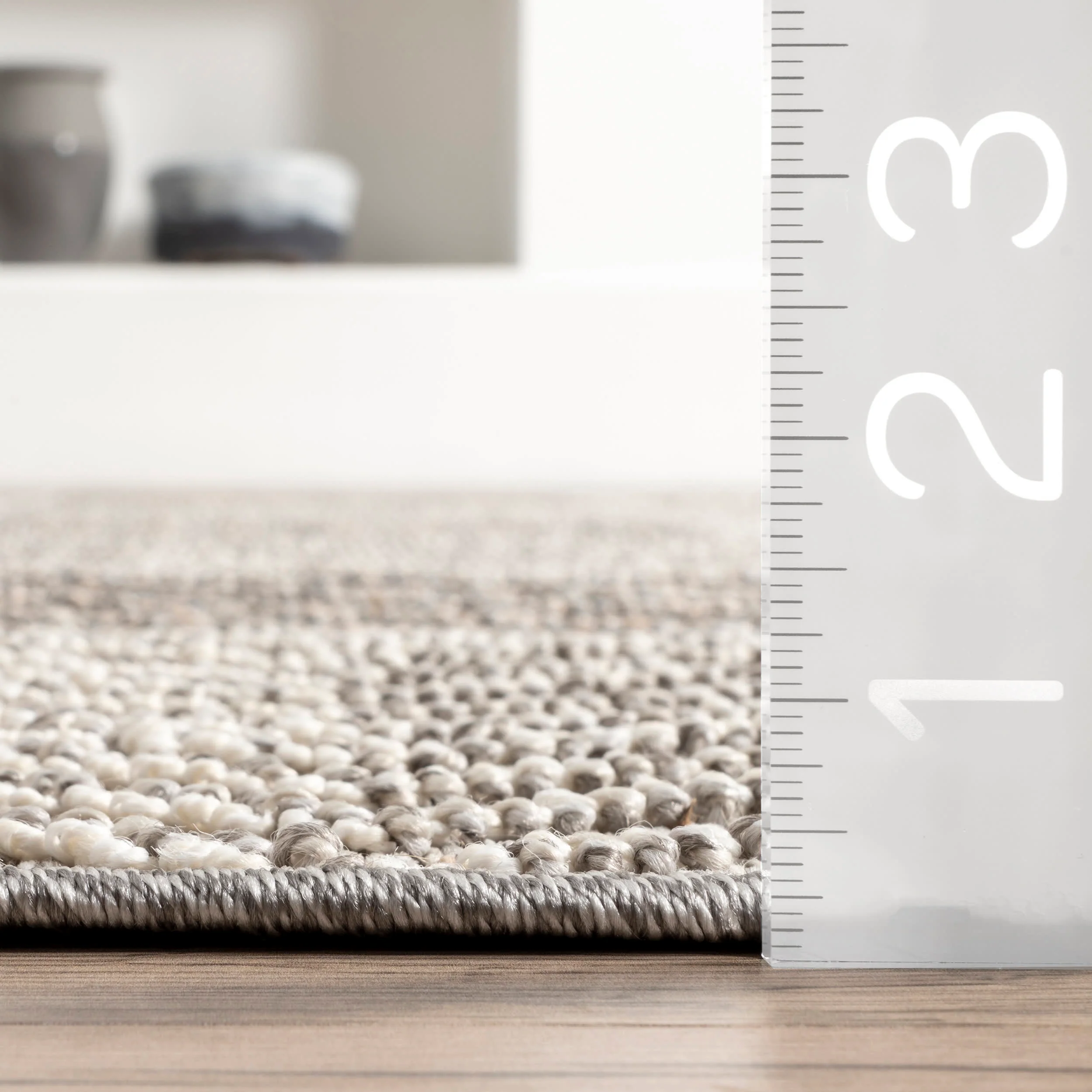Yelena Contemporary Checkered Rug | Grey - Image 5
